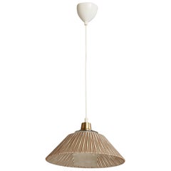 Ciondolo di design svedese, ottone, vetro, tessuto, Svezia, anni '50