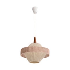 Designer suédois, pendentif, tissu, teck, Suède, années 1960