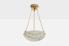 Diseñador sueco, lámpara colgante, alabastro, cuerda, Suecia, años 30