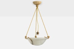 Designer svedese, lampada a sospensione, alabastro, corda, Svezia, anni '30