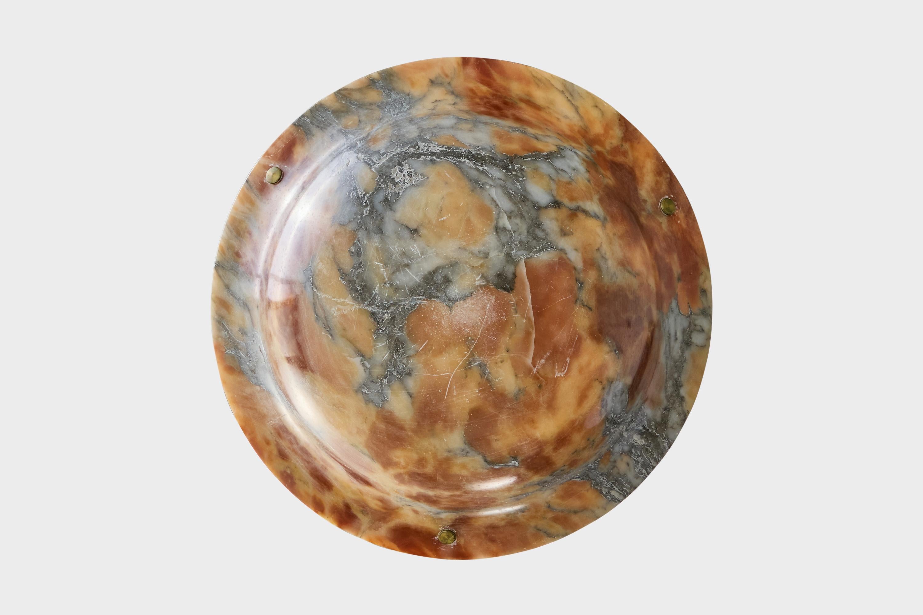 Schwedischer Designer, Pendelleuchte, Alabaster, Seil, Schweden, 1930er Jahre im Zustand „Gut“ im Angebot in High Point, NC