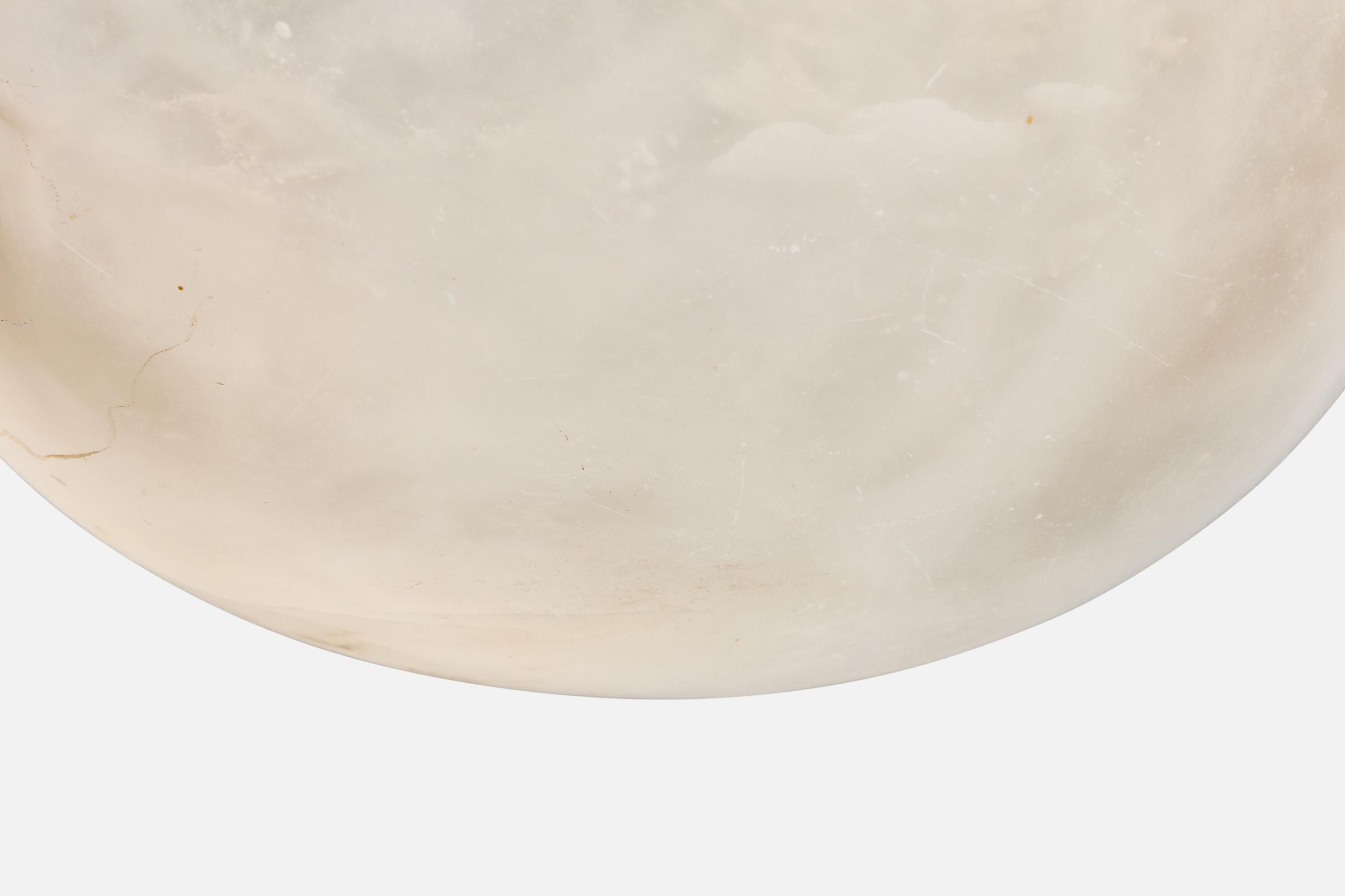 Schwedischer Designer, Pendelleuchte, Alabaster, Seil, Schweden, 1930er Jahre (Mitte des 20. Jahrhunderts) im Angebot