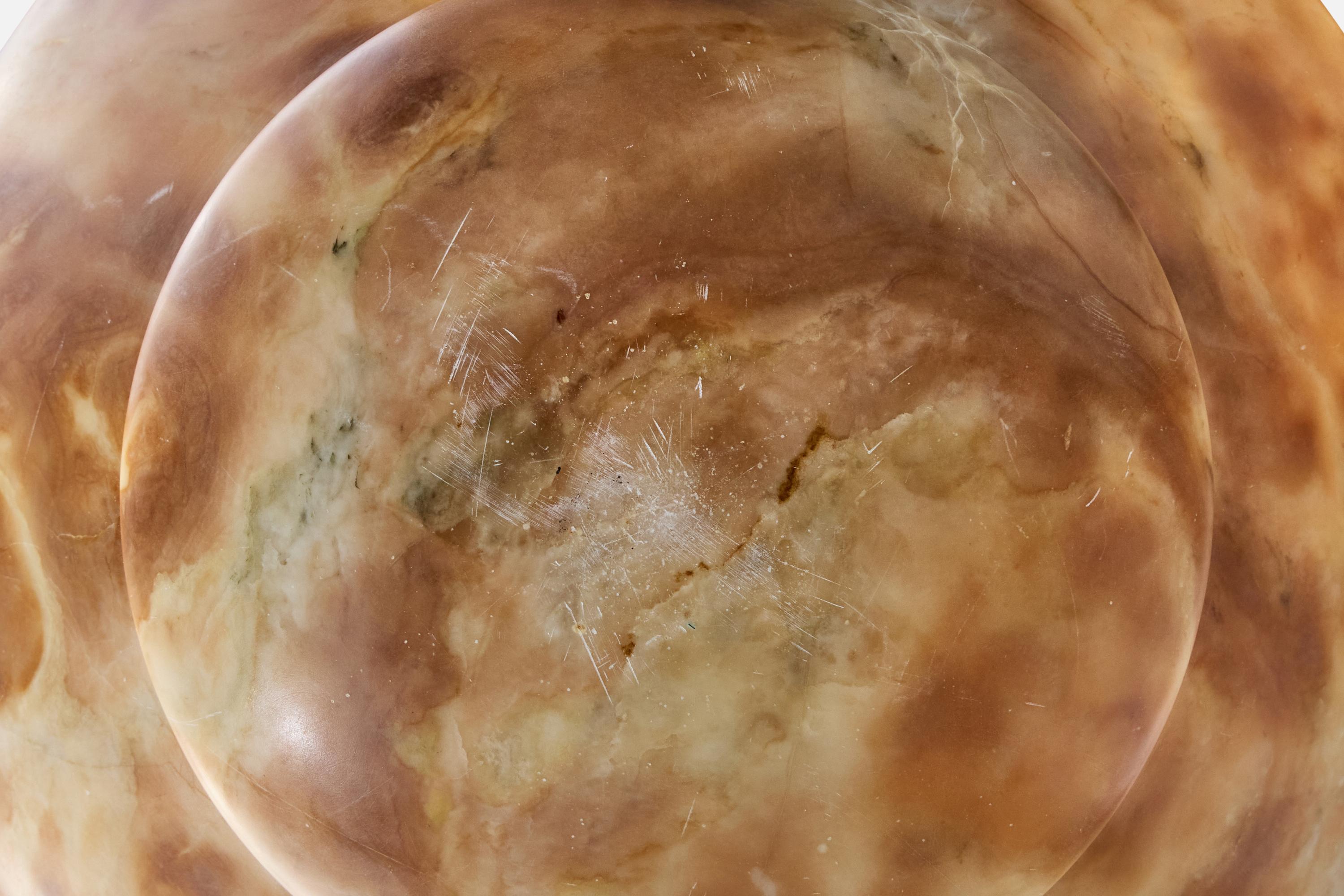 Swedish Designer, Pendant Light, Alabaster, Rope, Sweden, 1930s For Sale 2