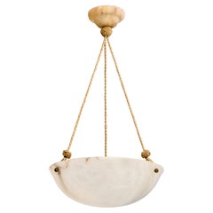 Designer svedese, lampada a sospensione, alabastro, corda, Svezia, anni '30