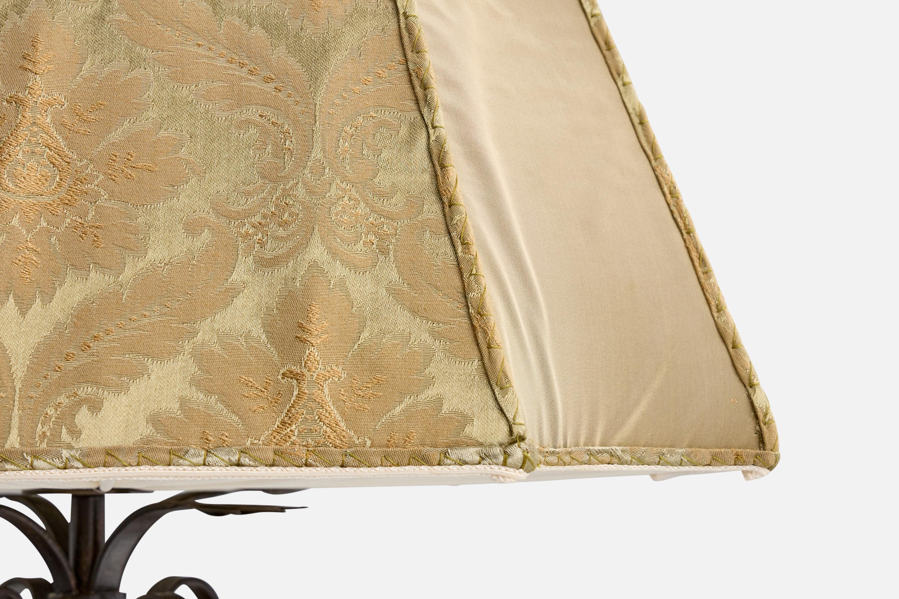 Designer svedese, lampada a sospensione, ottone, tessuto, Svezia, anni '1930 in vendita 1