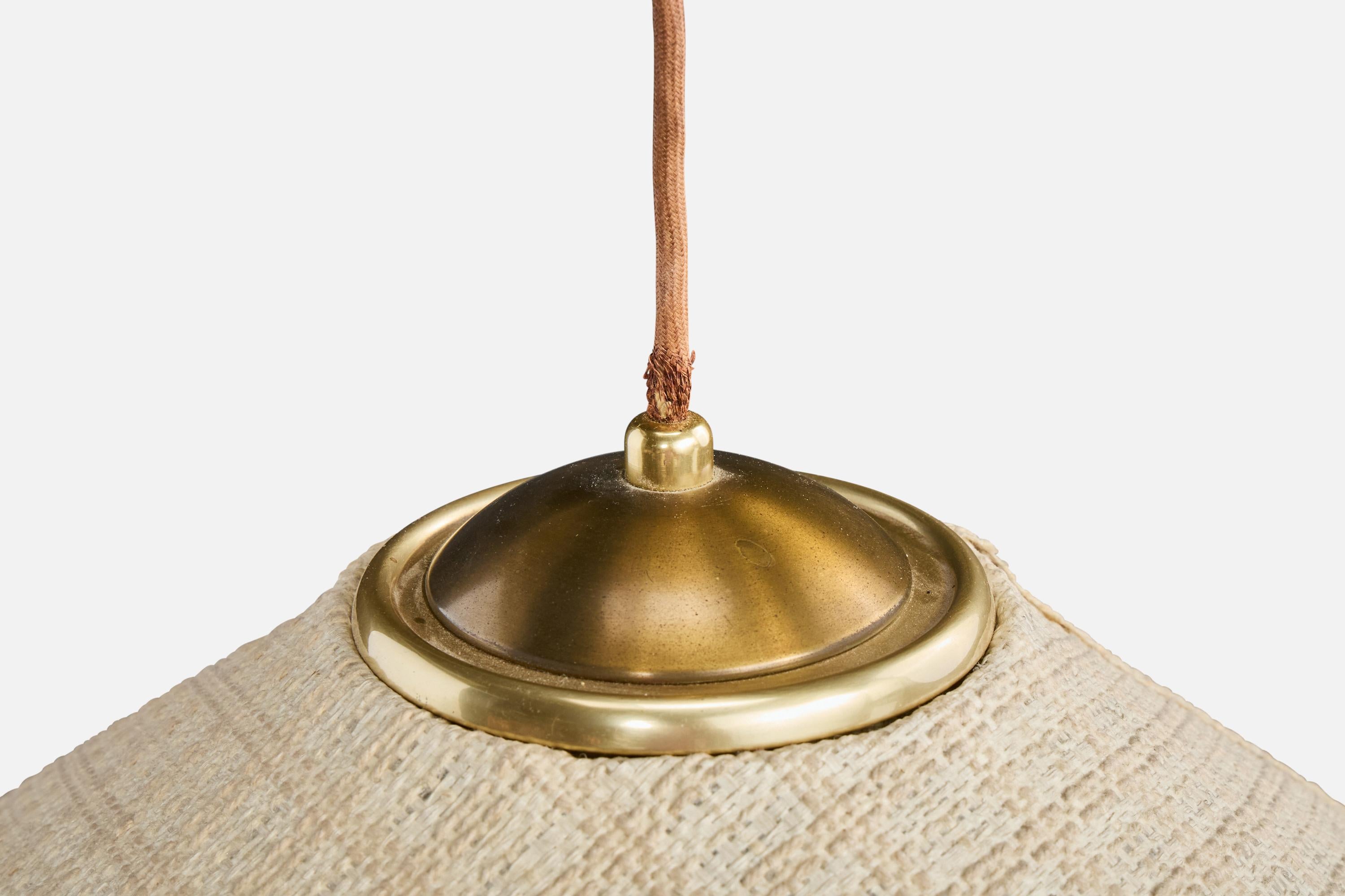 Designer suédois, Design-Light, laiton, tissu, Suède, années 1950 en vente 3