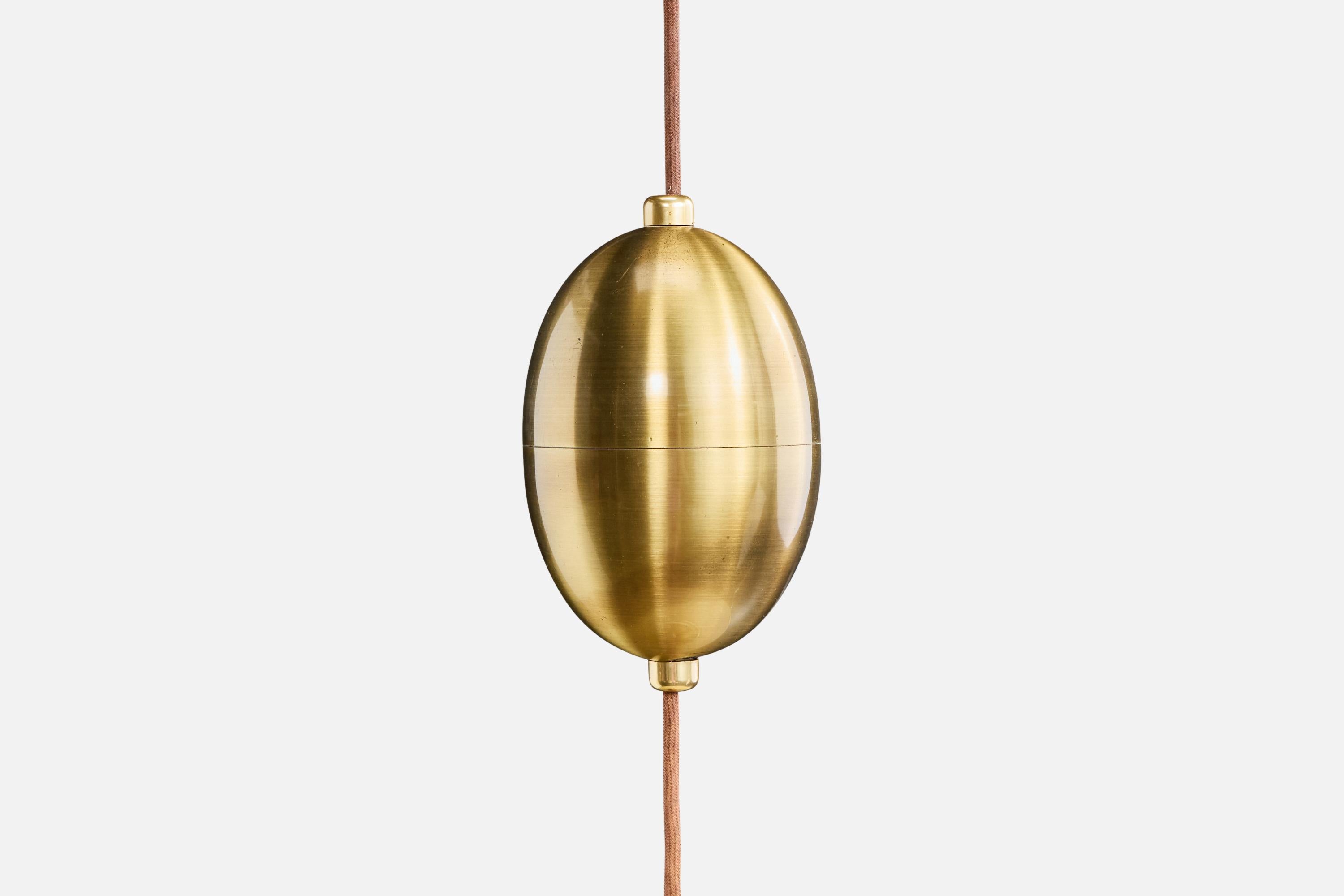Designer suédois, Design-Light, laiton, tissu, Suède, années 1950 en vente 4