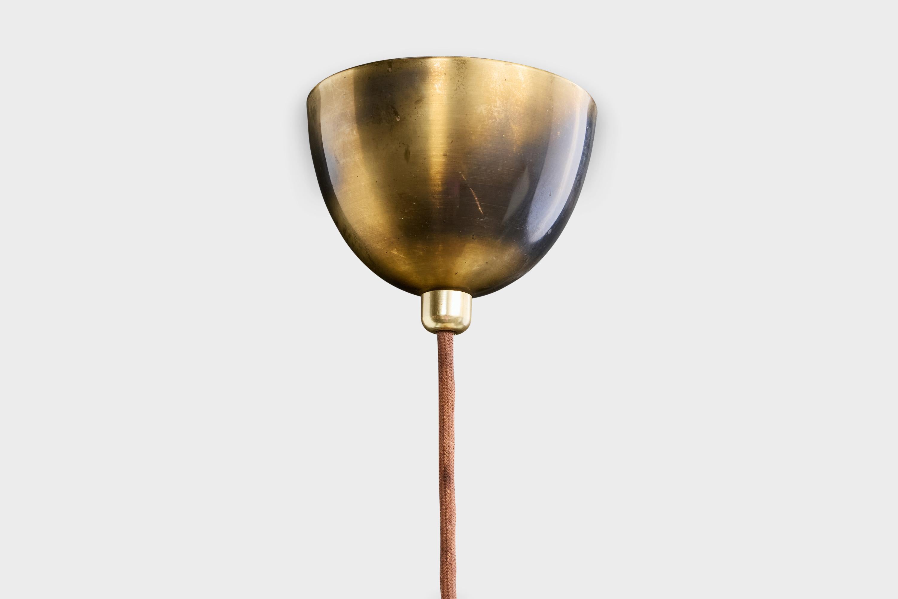 Mid-Century Modern Designer suédois, Design-Light, laiton, tissu, Suède, années 1950 en vente