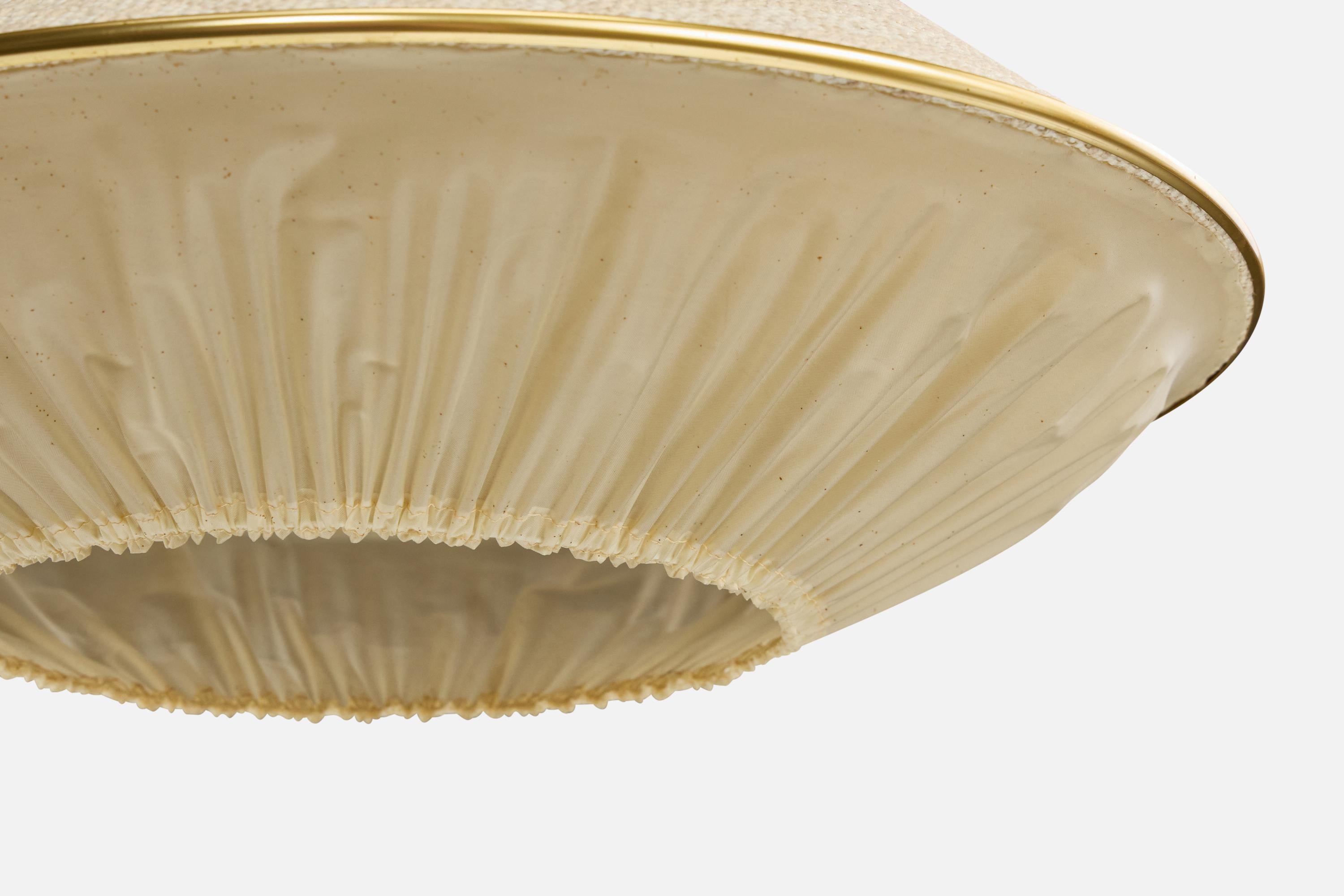 Laiton Designer suédois, Design-Light, laiton, tissu, Suède, années 1950 en vente