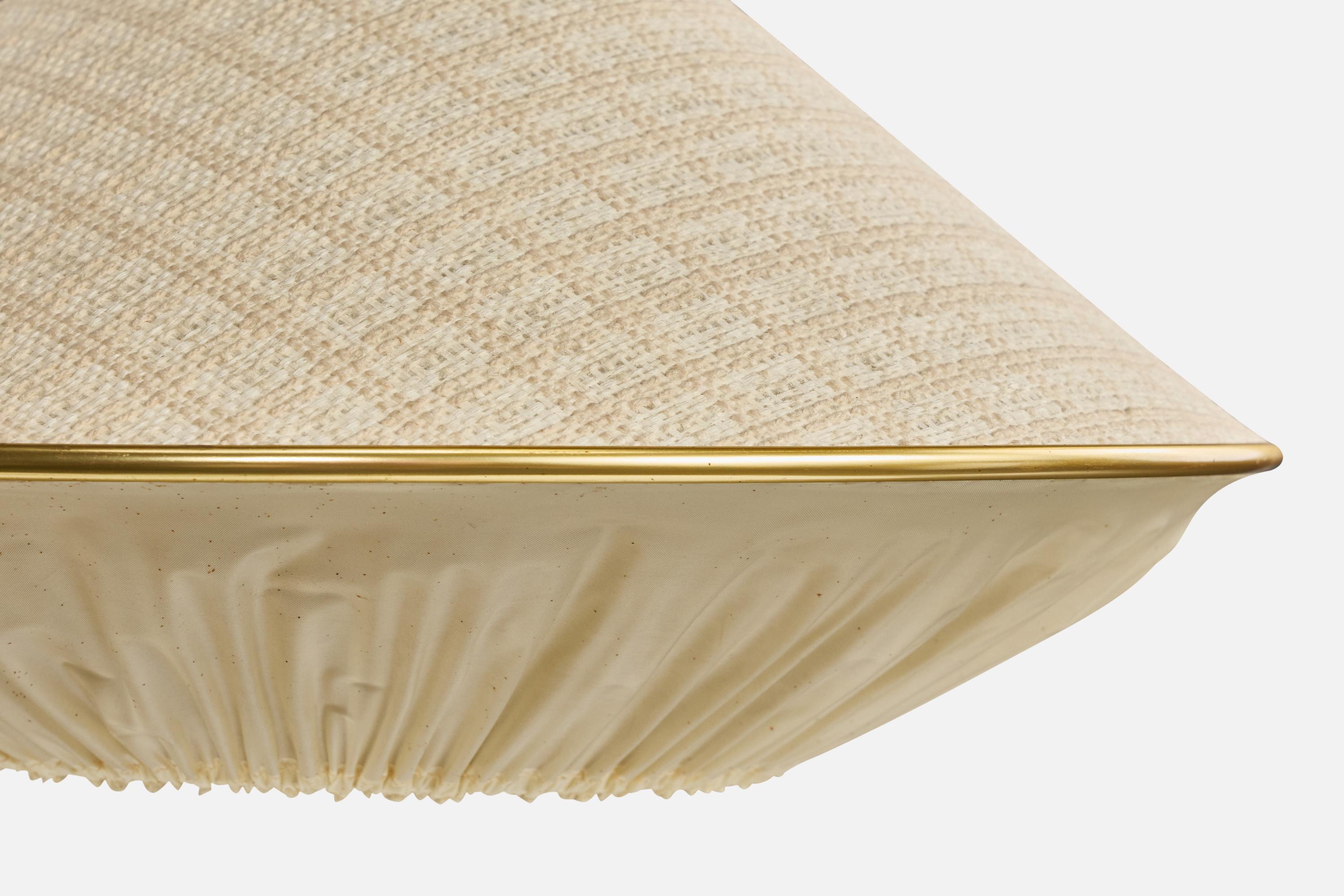 Designer suédois, Design-Light, laiton, tissu, Suède, années 1950 en vente 1