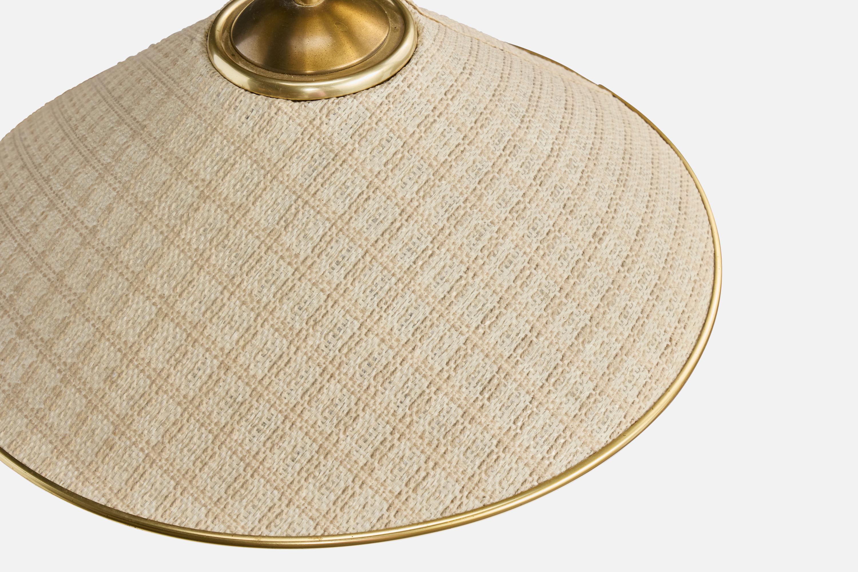 Designer suédois, Design-Light, laiton, tissu, Suède, années 1950 en vente 2