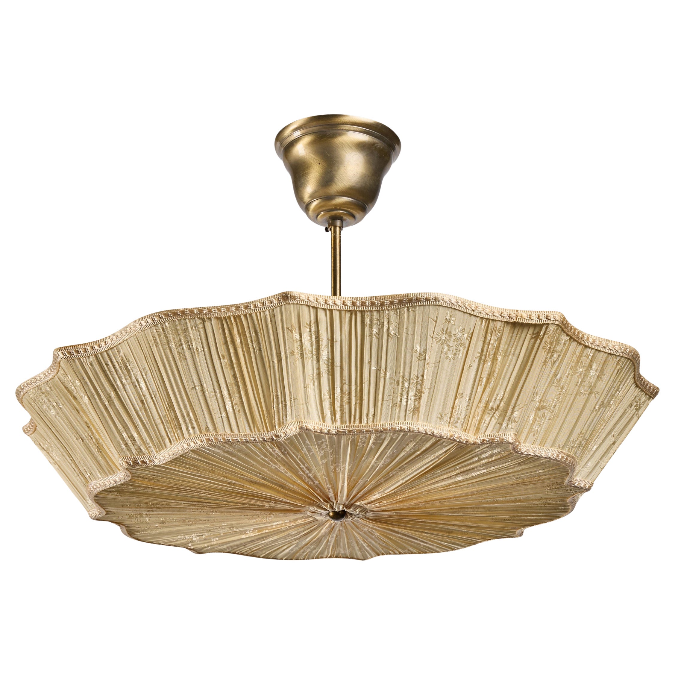 Designer suédois, Design-Light, laiton, tissu, Suède, années 1990