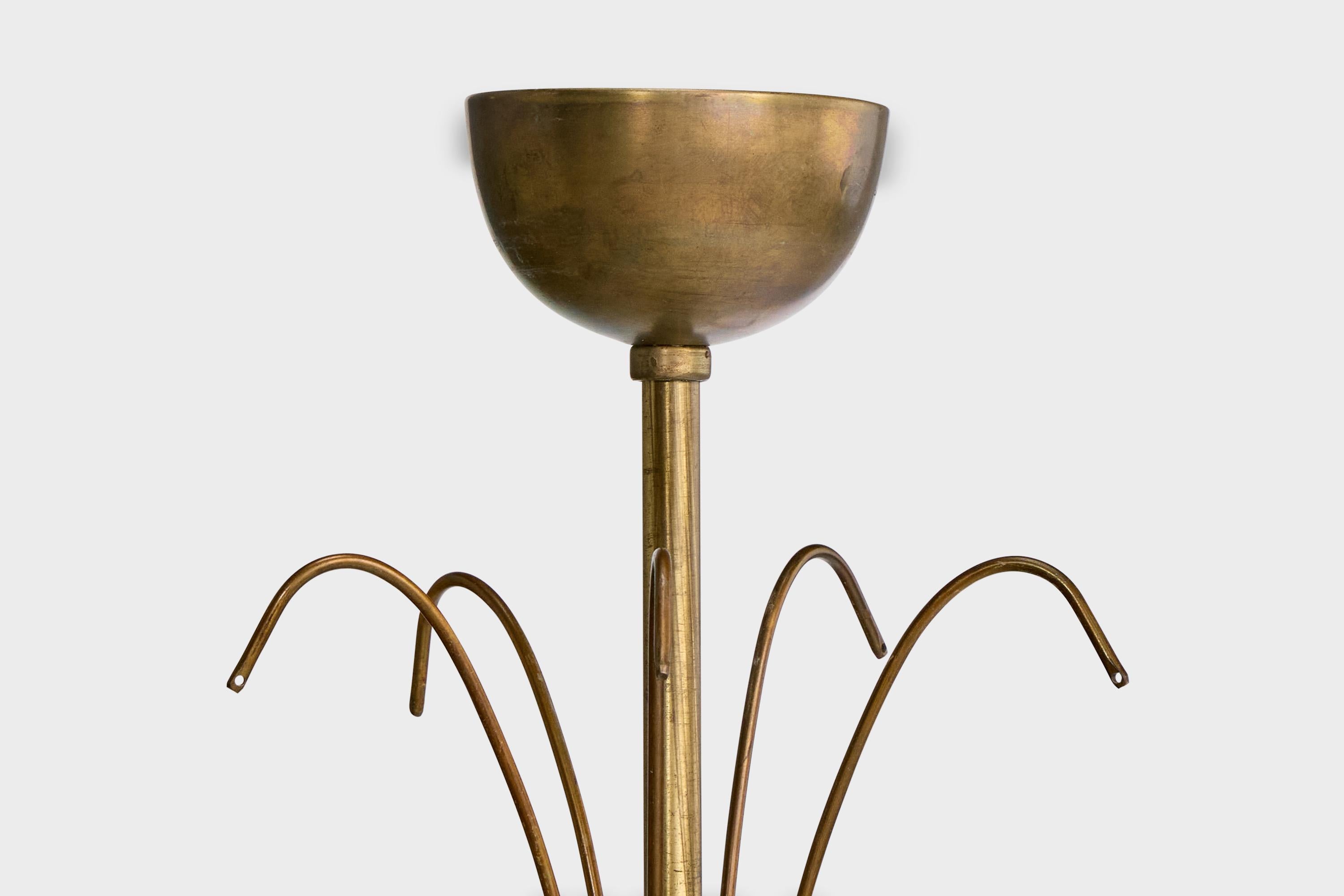 Design suédois, lampe à suspension, laiton, verre, Suède, années 1930 en vente 4