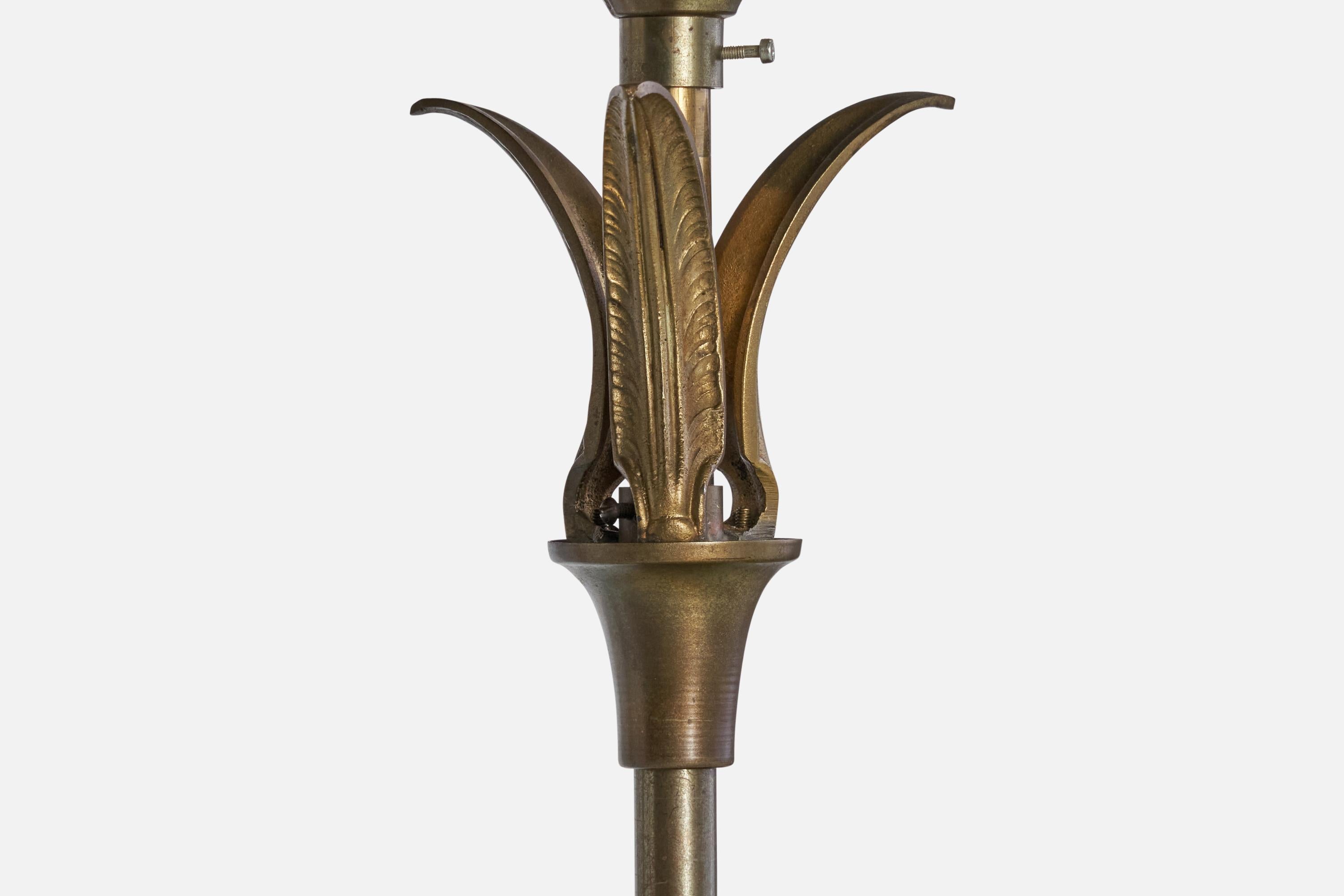 Mid-20th Century Swedish Designer, Pendant Light, Brass, Glass, Sweden, 1930s