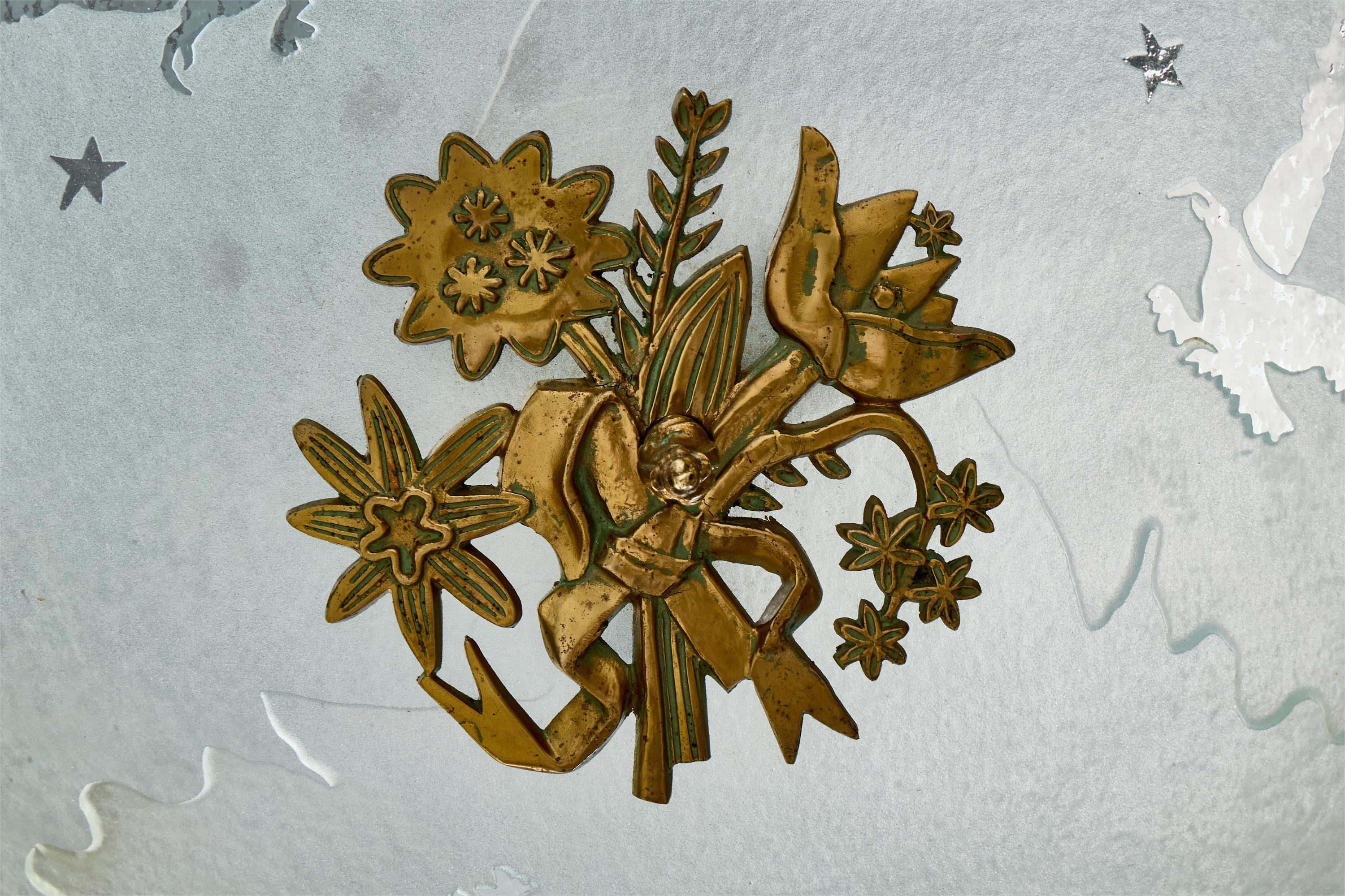Designer svedese, lampada a sospensione, ottone, vetro, Svezia, anni '1930 in vendita 1