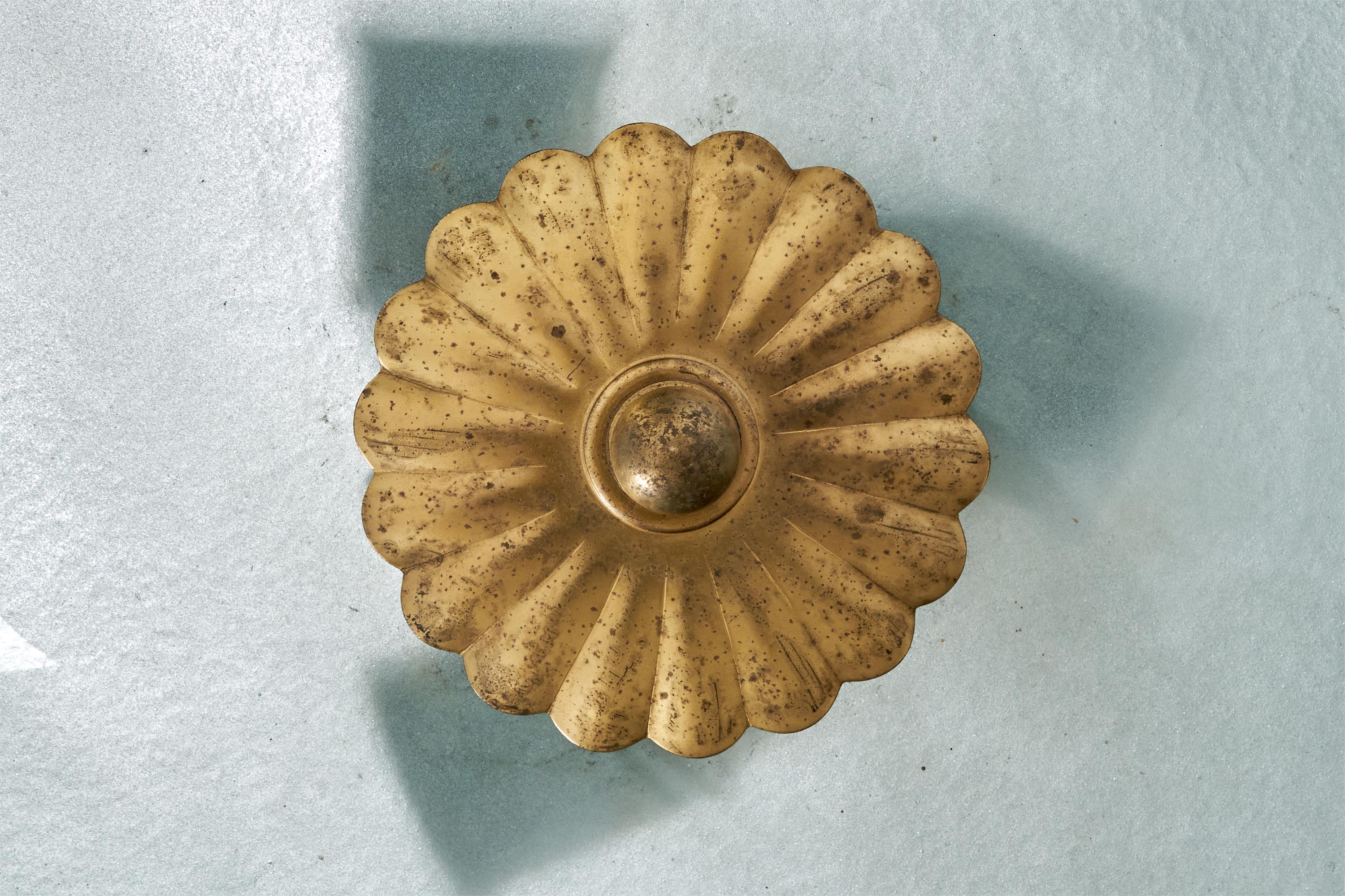 Design suédois, lampe à suspension, laiton, verre, Suède, années 1930 en vente 2
