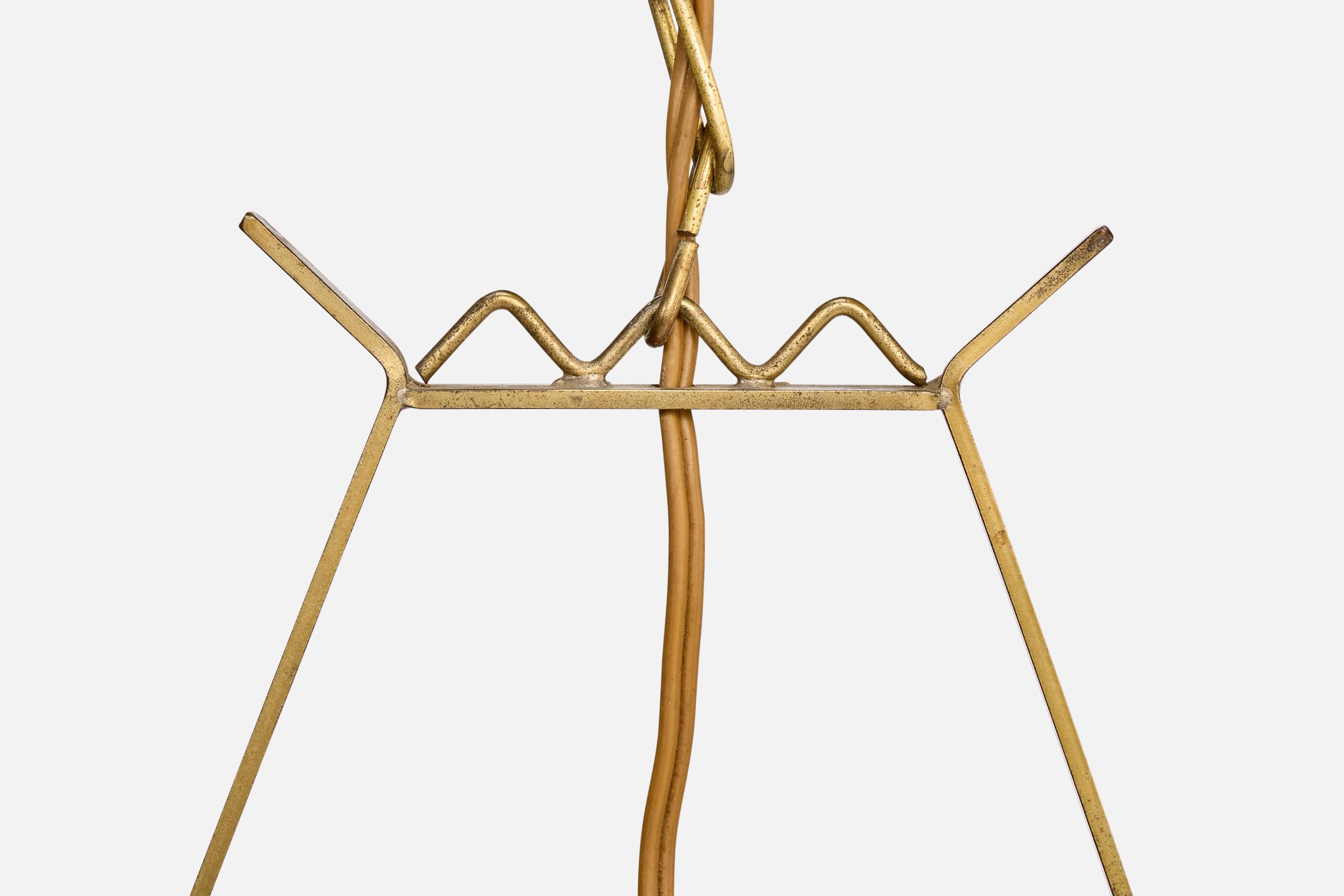 Designer svedese, lampada a sospensione, ottone, vetro, Svezia, anni '1940 in vendita 3
