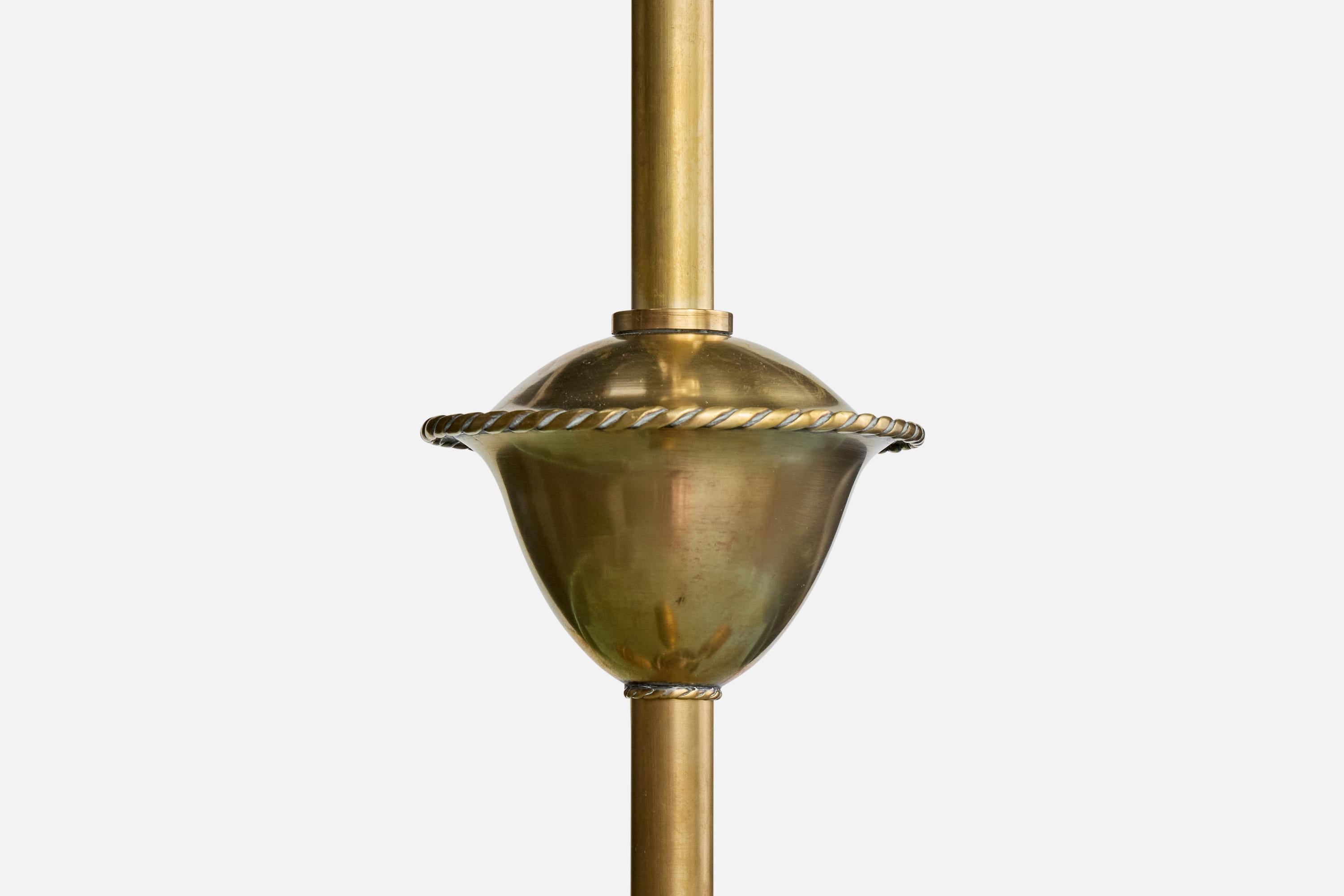 Design suédois, lampe à suspension, laiton, verre, Suède, années 1940 en vente 3