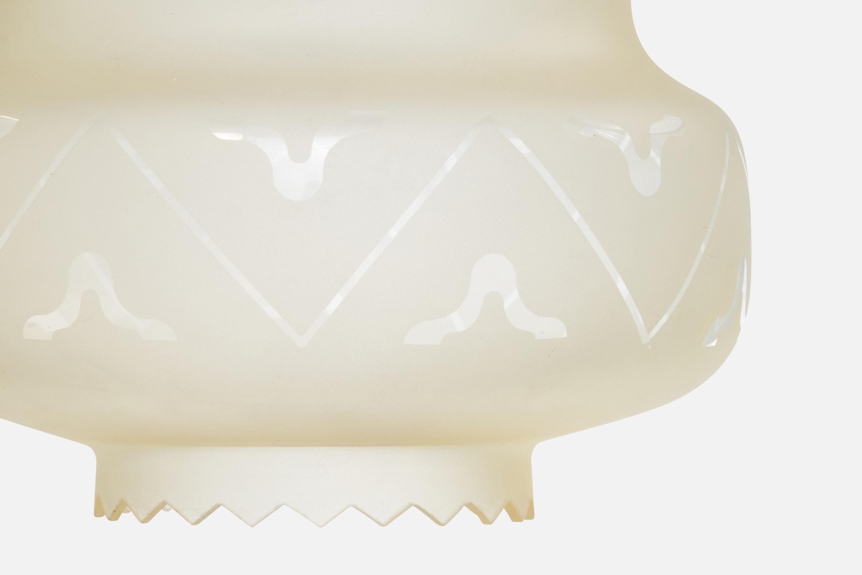 Design suédois, lampe à suspension, laiton, verre, Suède, années 1940 Bon état - En vente à High Point, NC