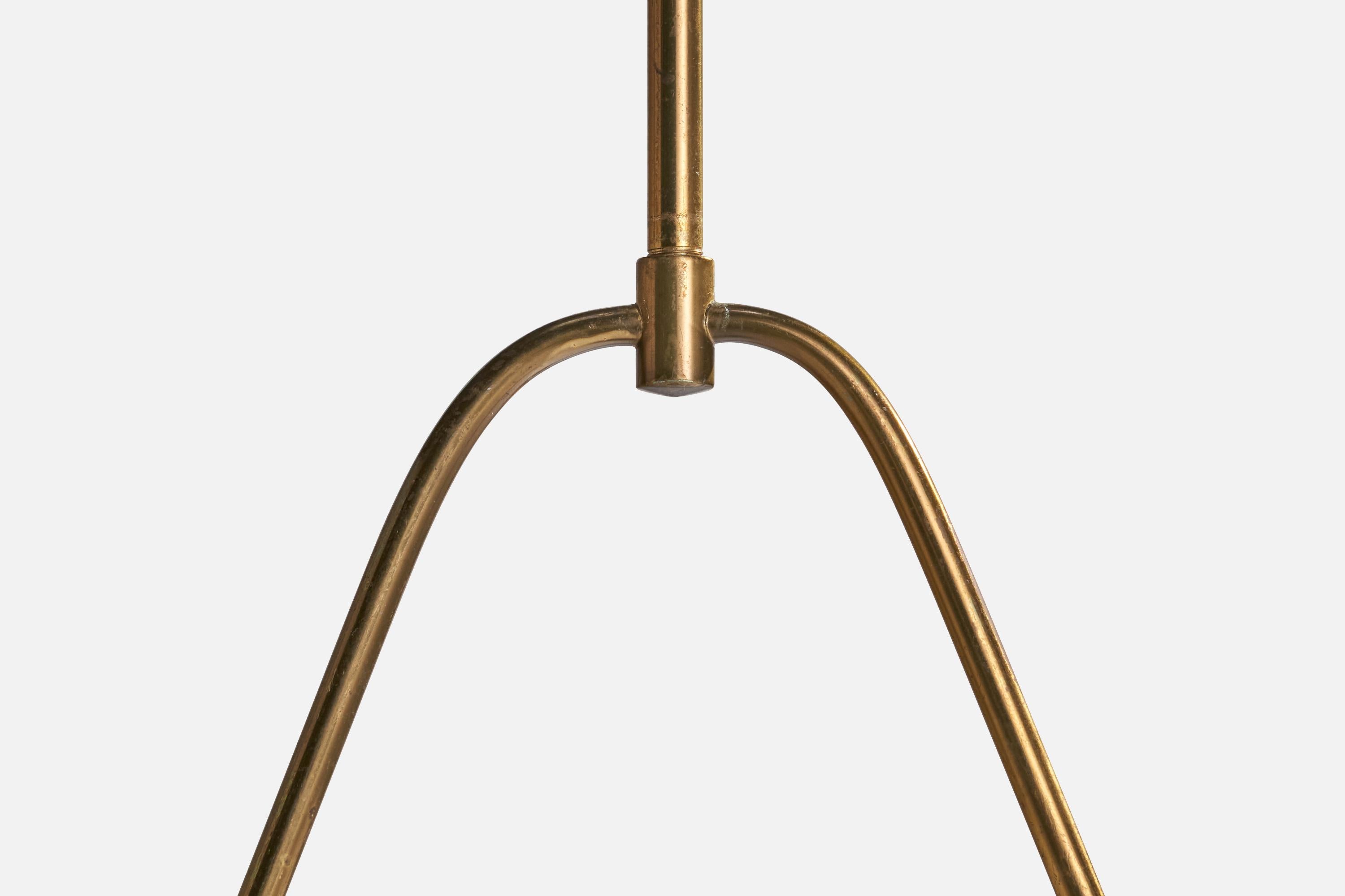 Schwedische Designer-Hängelampe, Messing, Glas, Schweden, 1940er Jahre im Angebot 1