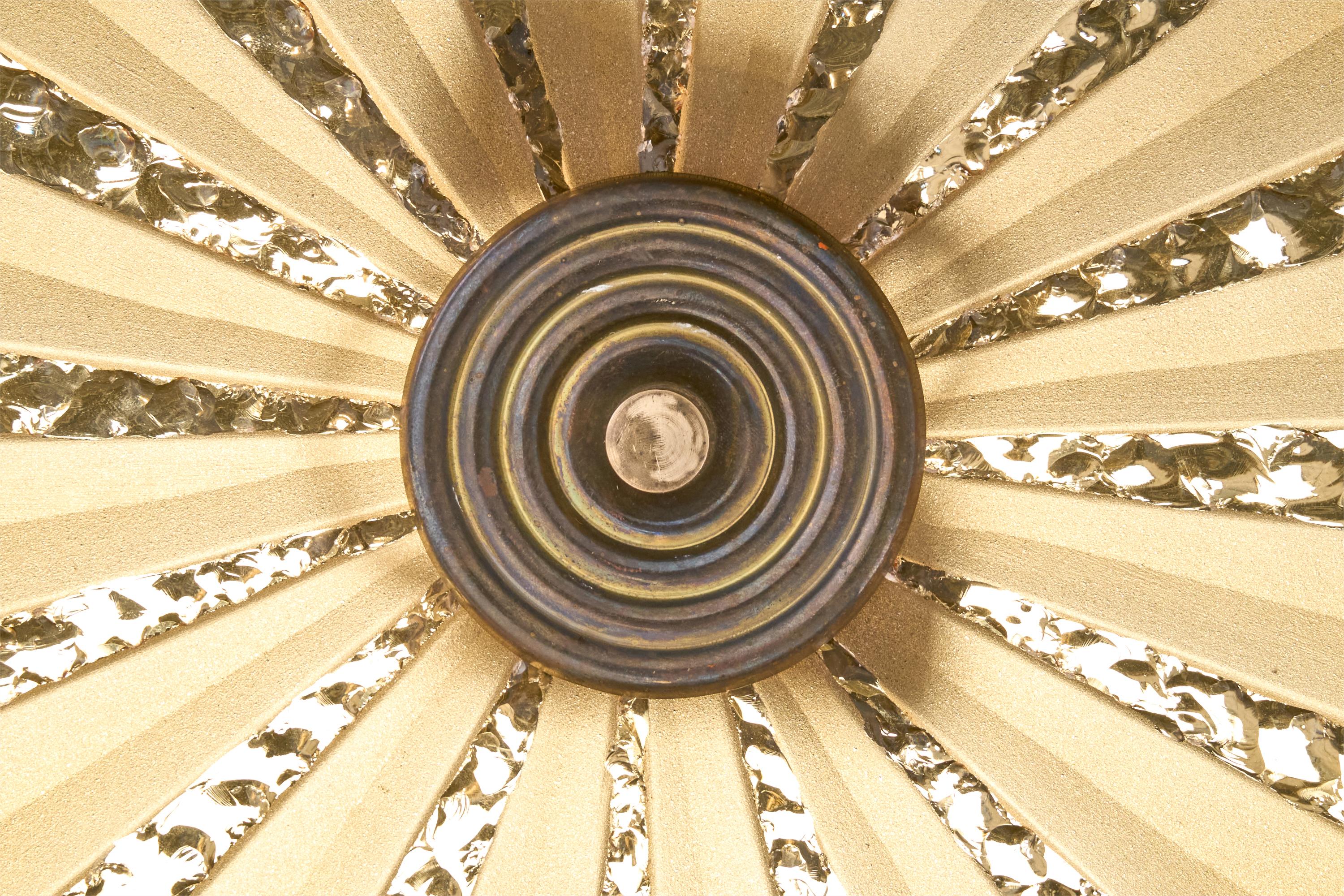 Swedish Designer, Pendant Light, Brass, Glass, Sweden, 1940s For Sale 3