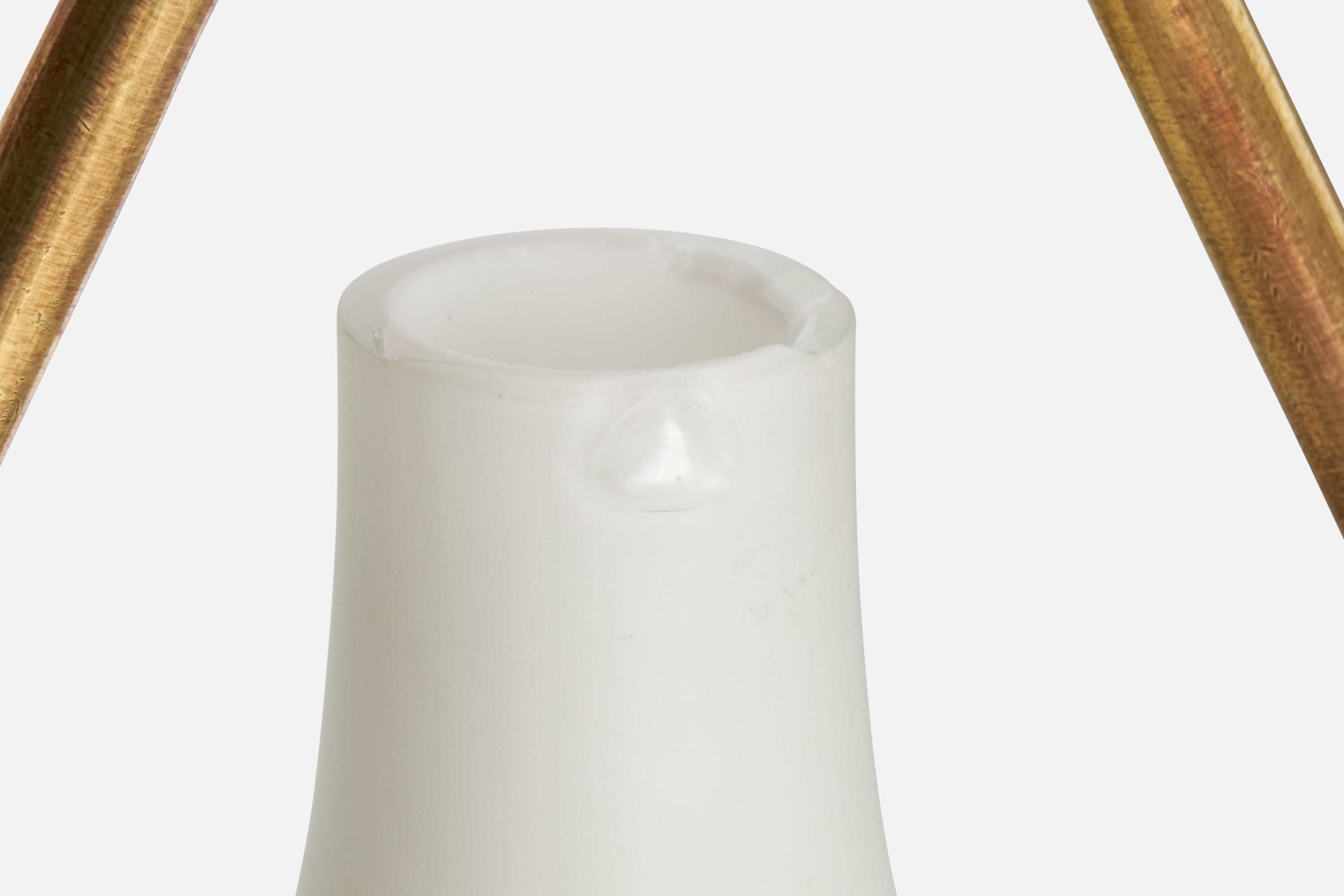 Design suédois, lampe à suspension, laiton, verre, Suède, années 1940 en vente 1