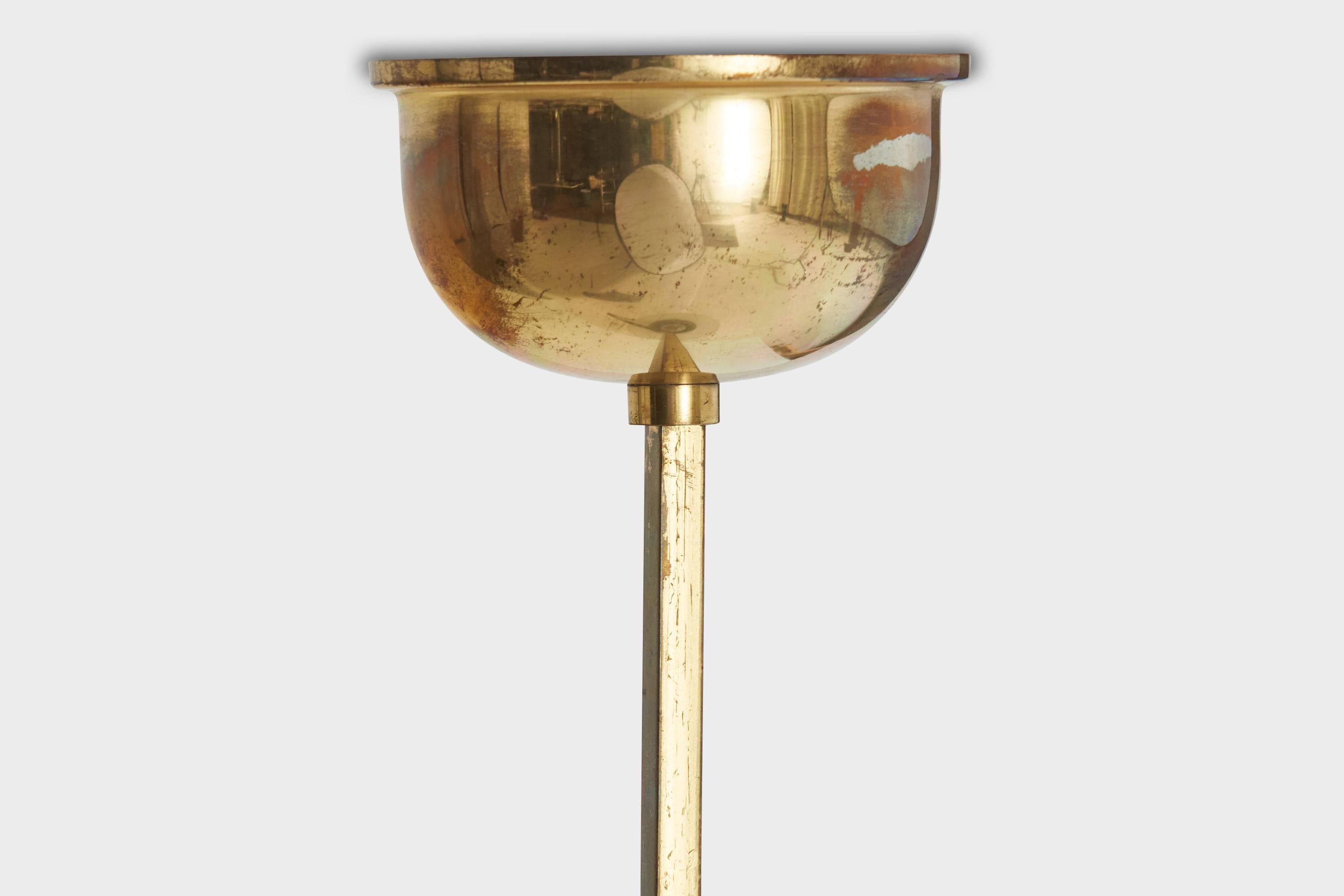 Design suédois, lampe à suspension, laiton, verre, Suède, années 1940 en vente 2
