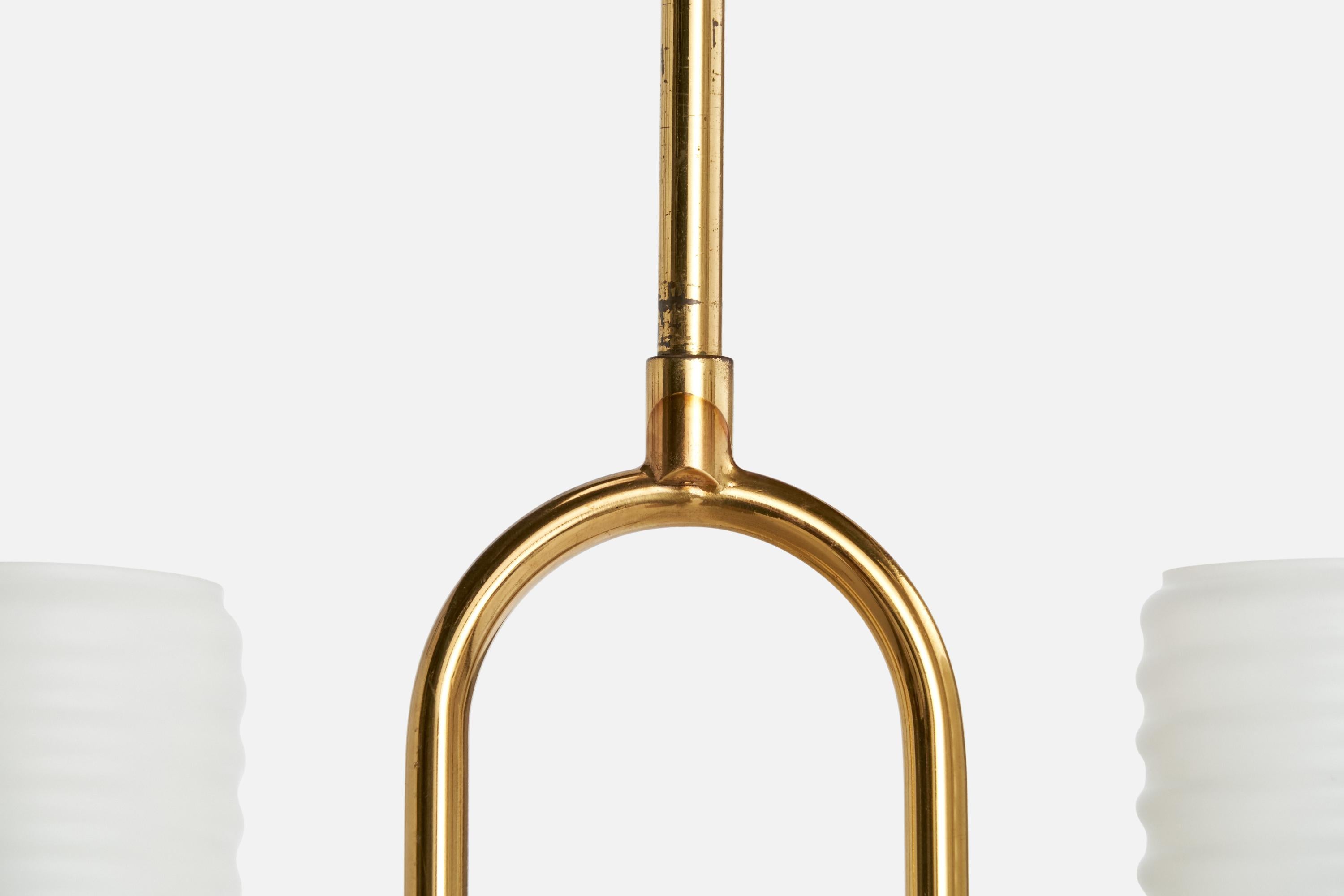 Design suédois, lampe à suspension, laiton, verre, Suède, années 1950 en vente 3