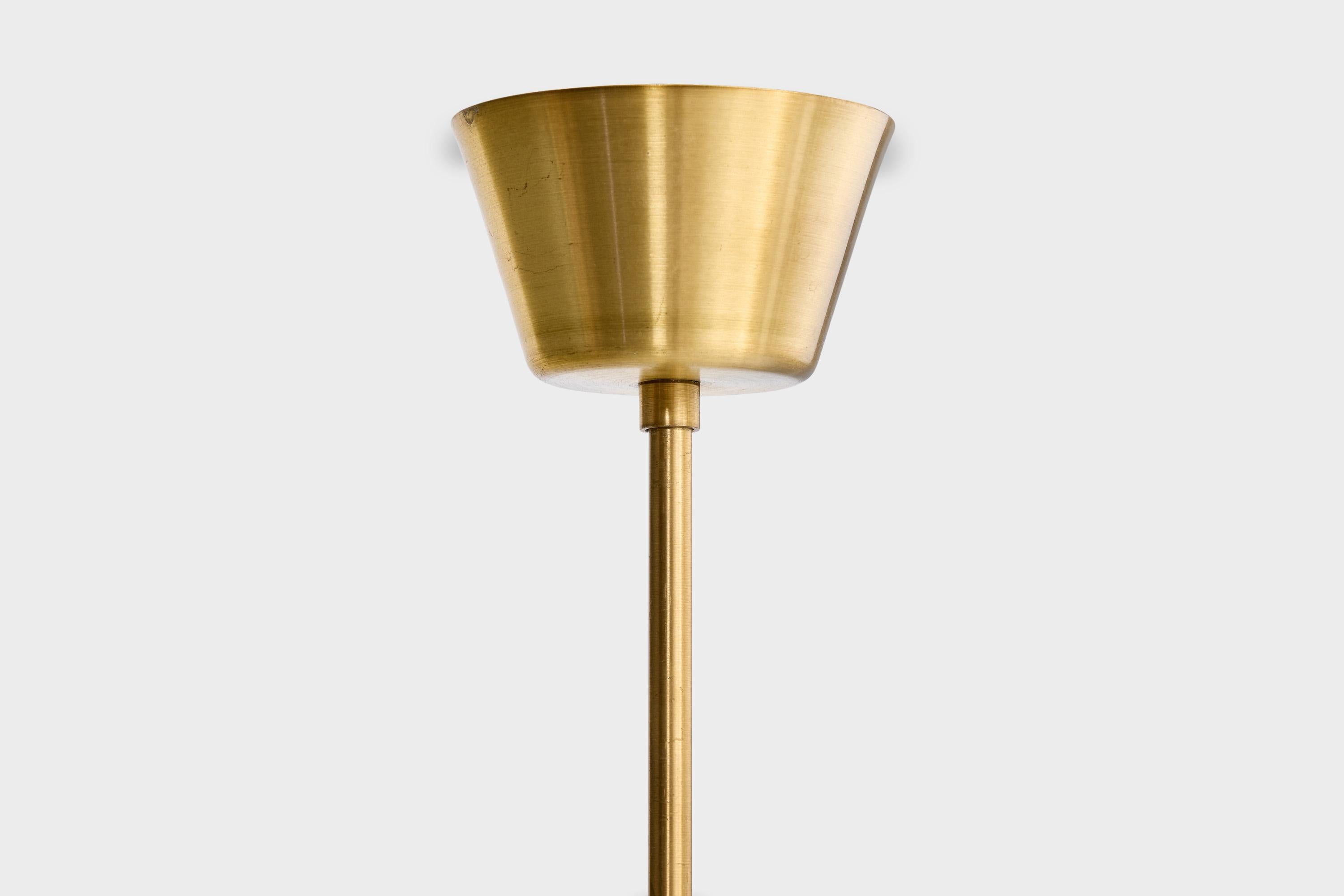 Design suédois, lampe à suspension, laiton, verre, Suède, années 1950 en vente 3
