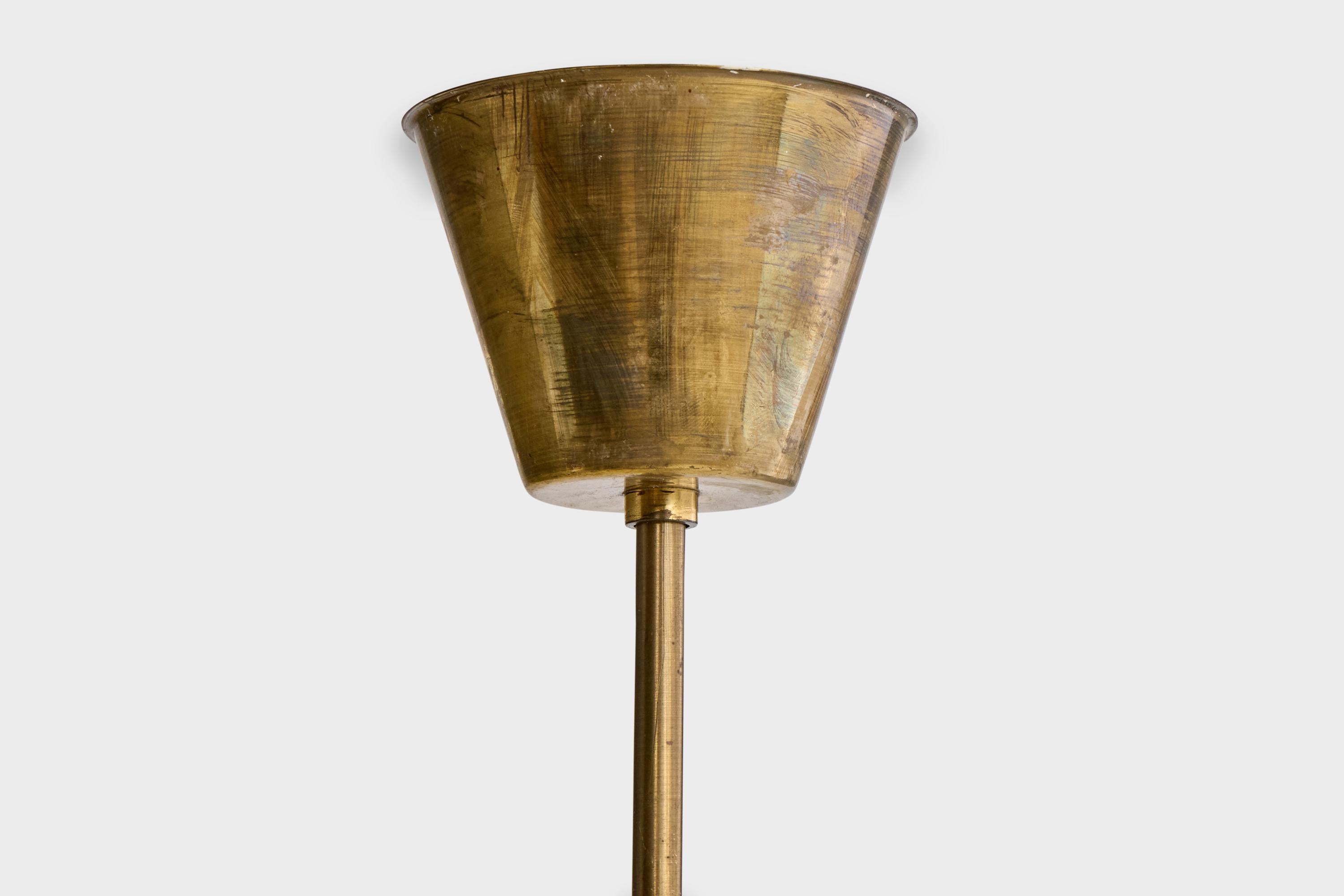 Design suédois, lampe à suspension, laiton, verre, Suède, années 1950 en vente 3