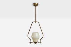 Designer svedese, lampada a sospensione, ottone, vetro, Svezia, anni '1950