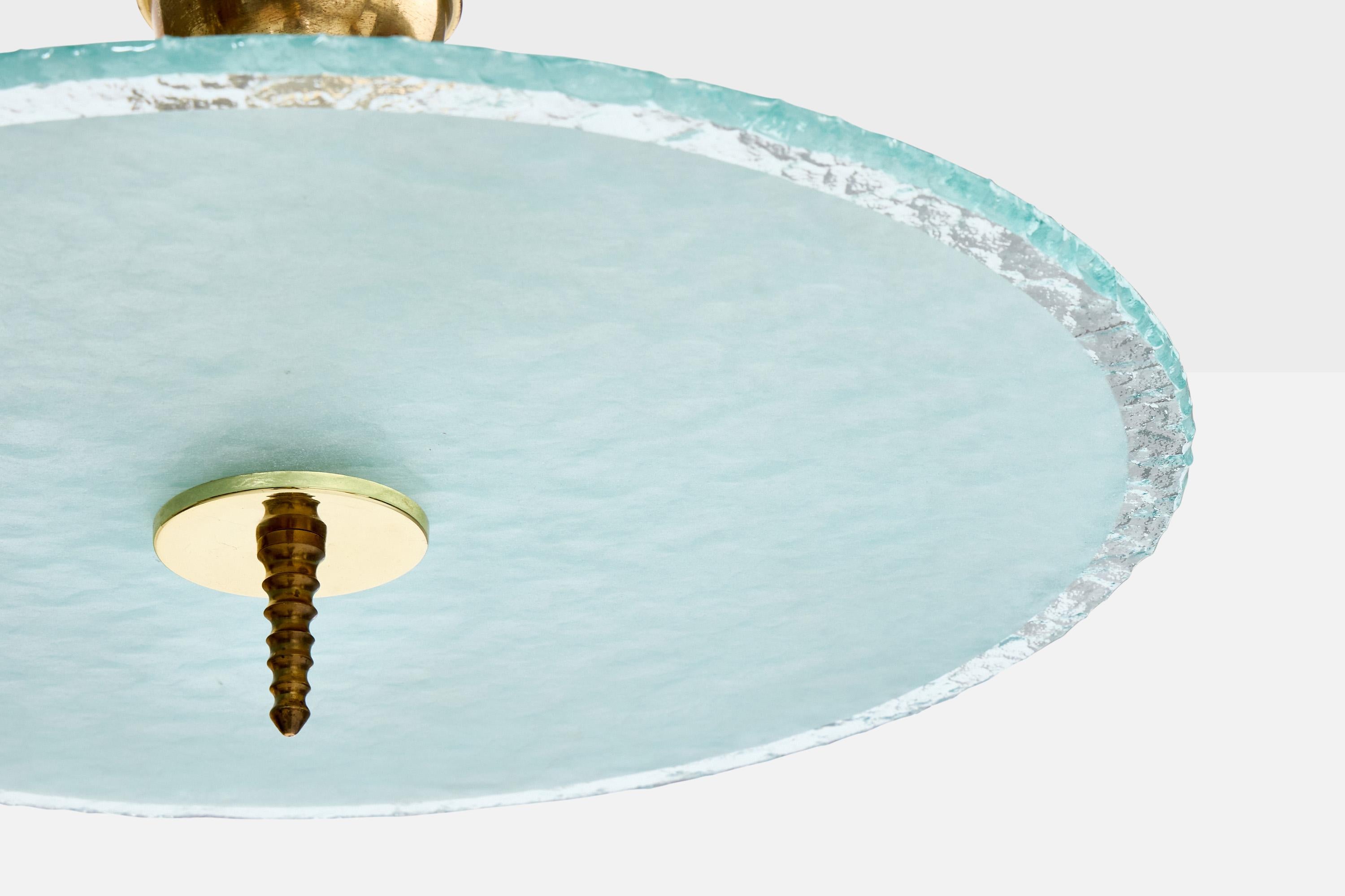 Design suédois, lampe à suspension, laiton, verre, Suède, années 1950 Bon état - En vente à High Point, NC