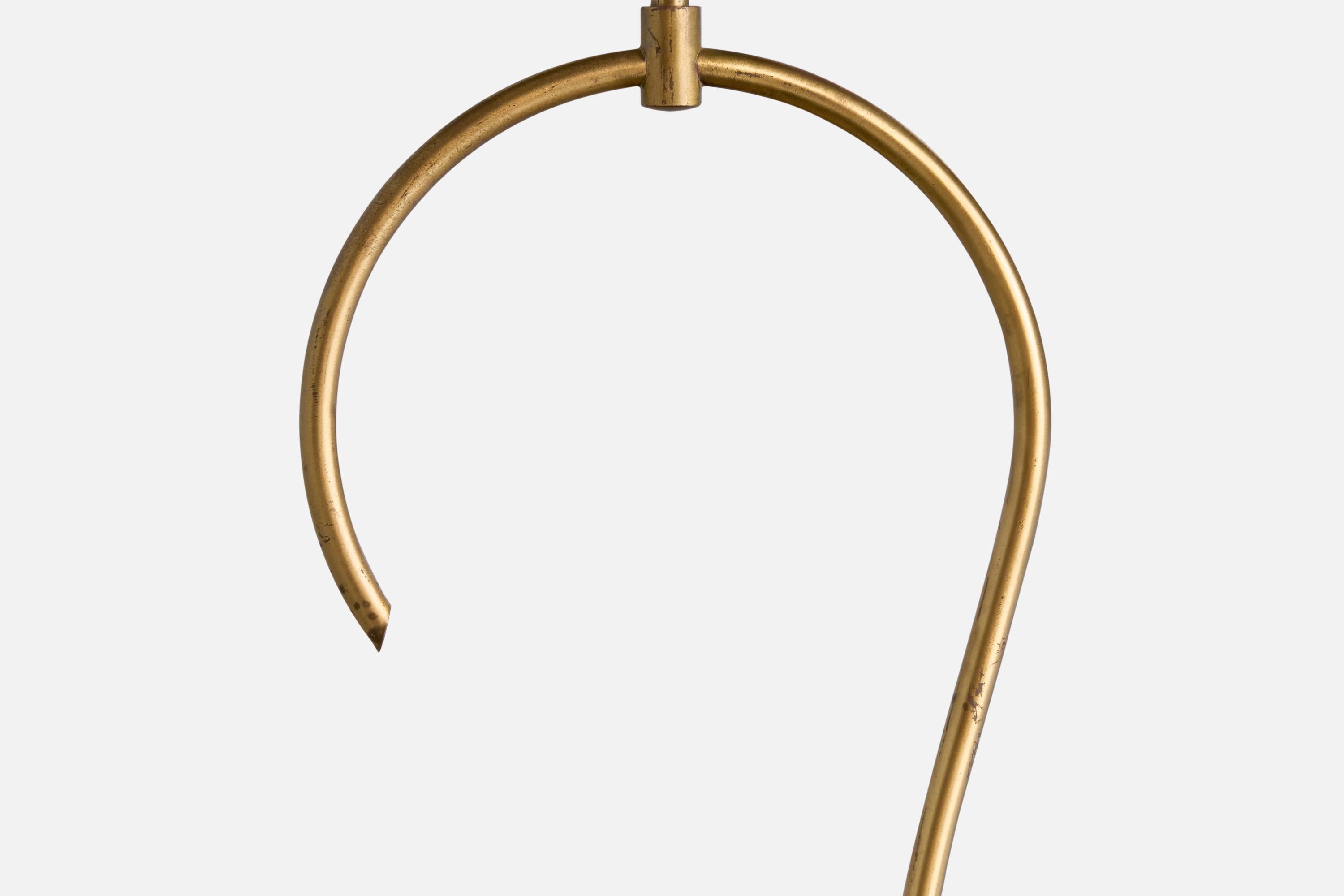 Ottone Designer svedese, lampada a sospensione, ottone, vetro, Svezia, anni '1950 in vendita