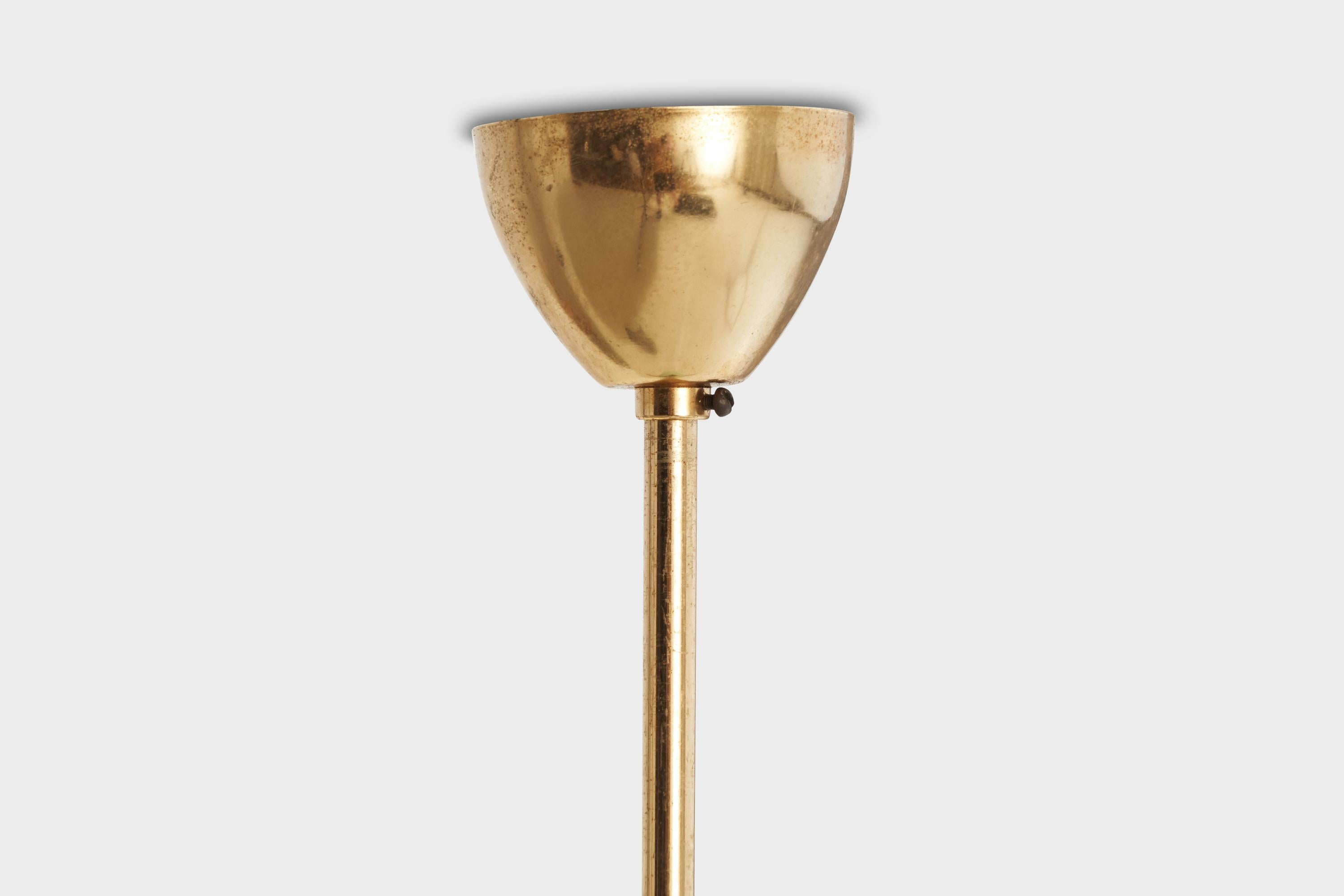 Design suédois, lampe à suspension, laiton, verre, Suède, années 1950 en vente 2