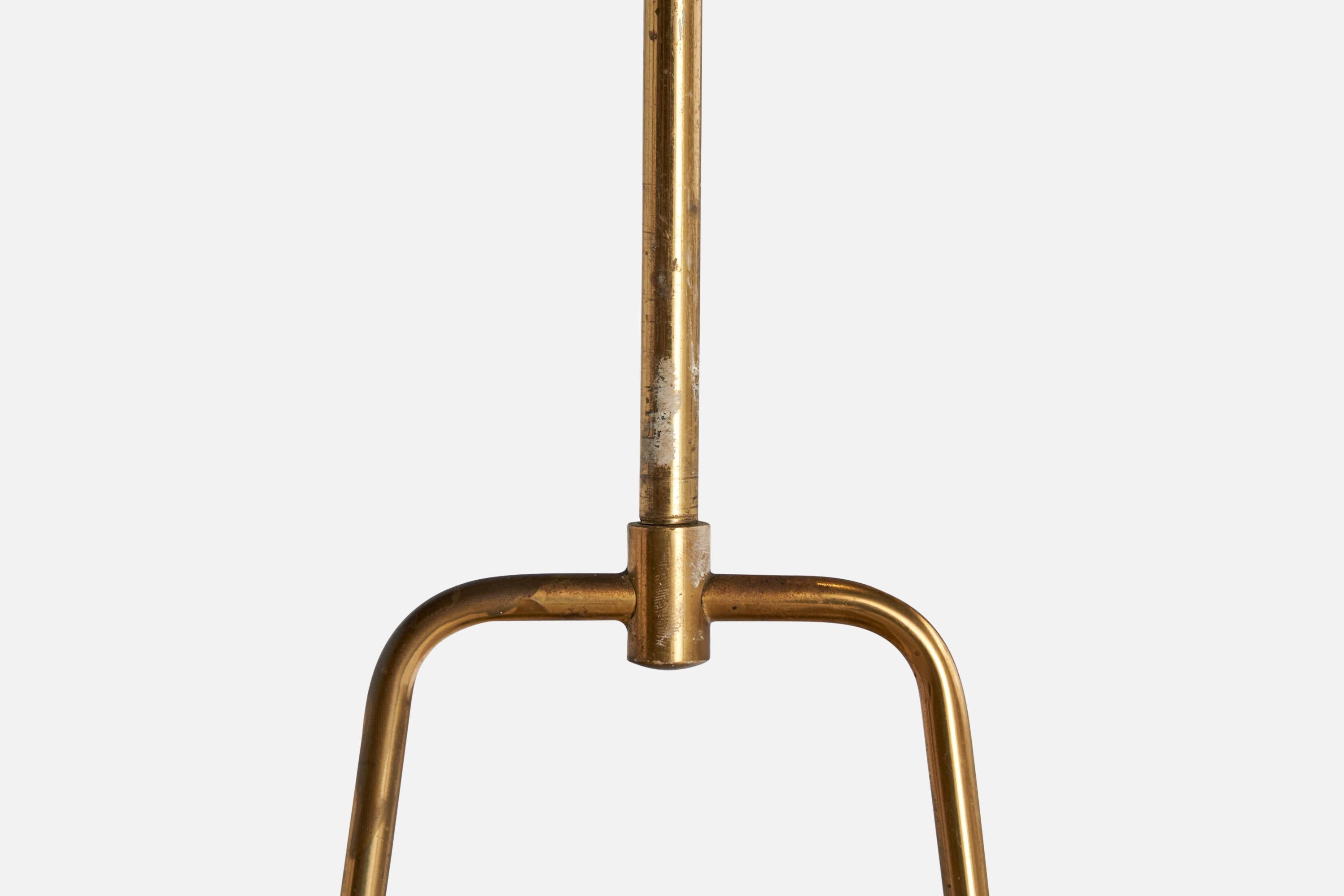 Designer svedese, lampada a sospensione, ottone, vetro, Svezia, anni '1950 in vendita 1