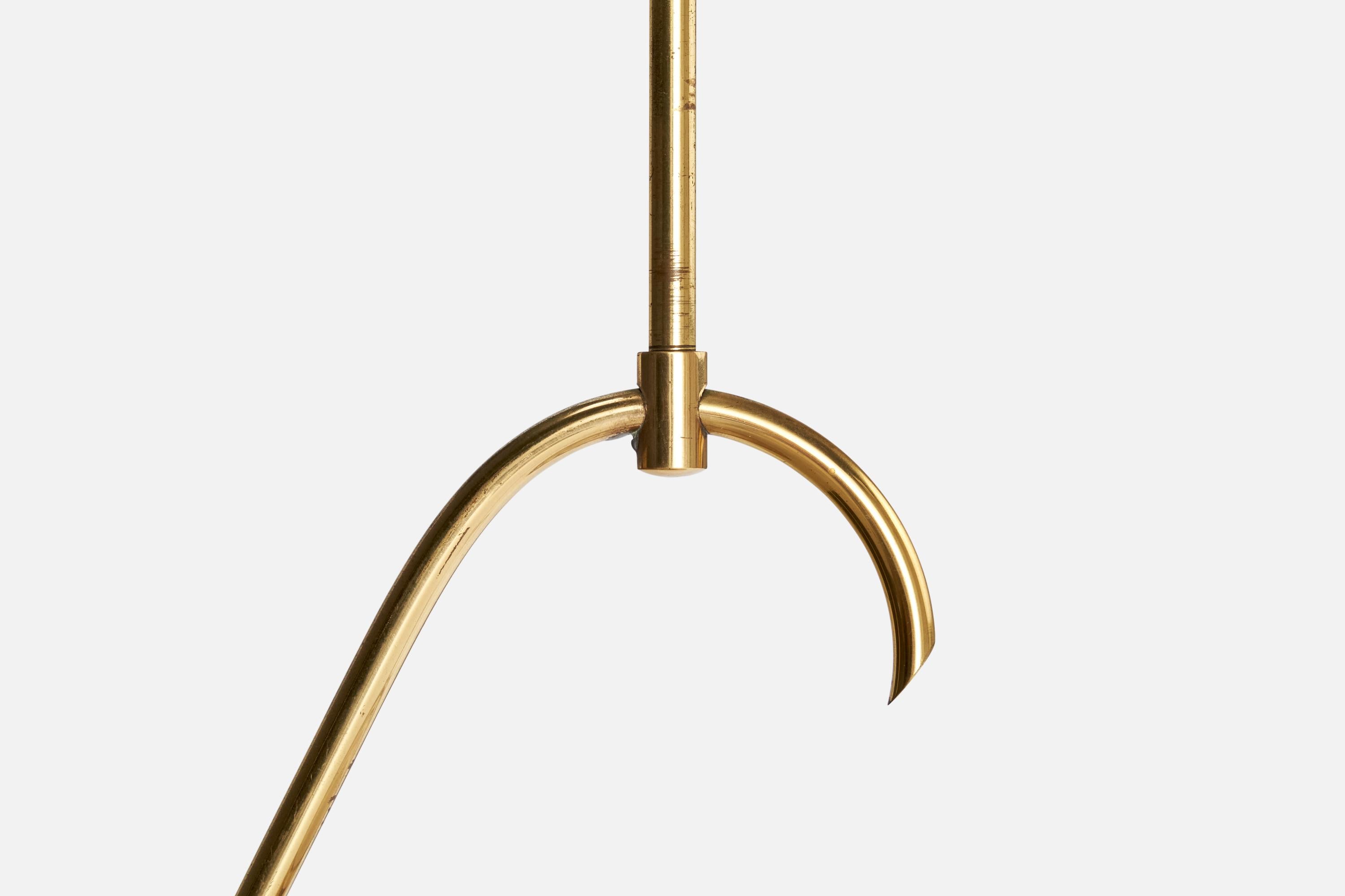 Designer svedese, lampada a sospensione, ottone, vetro, Svezia, anni '1950 in vendita 1