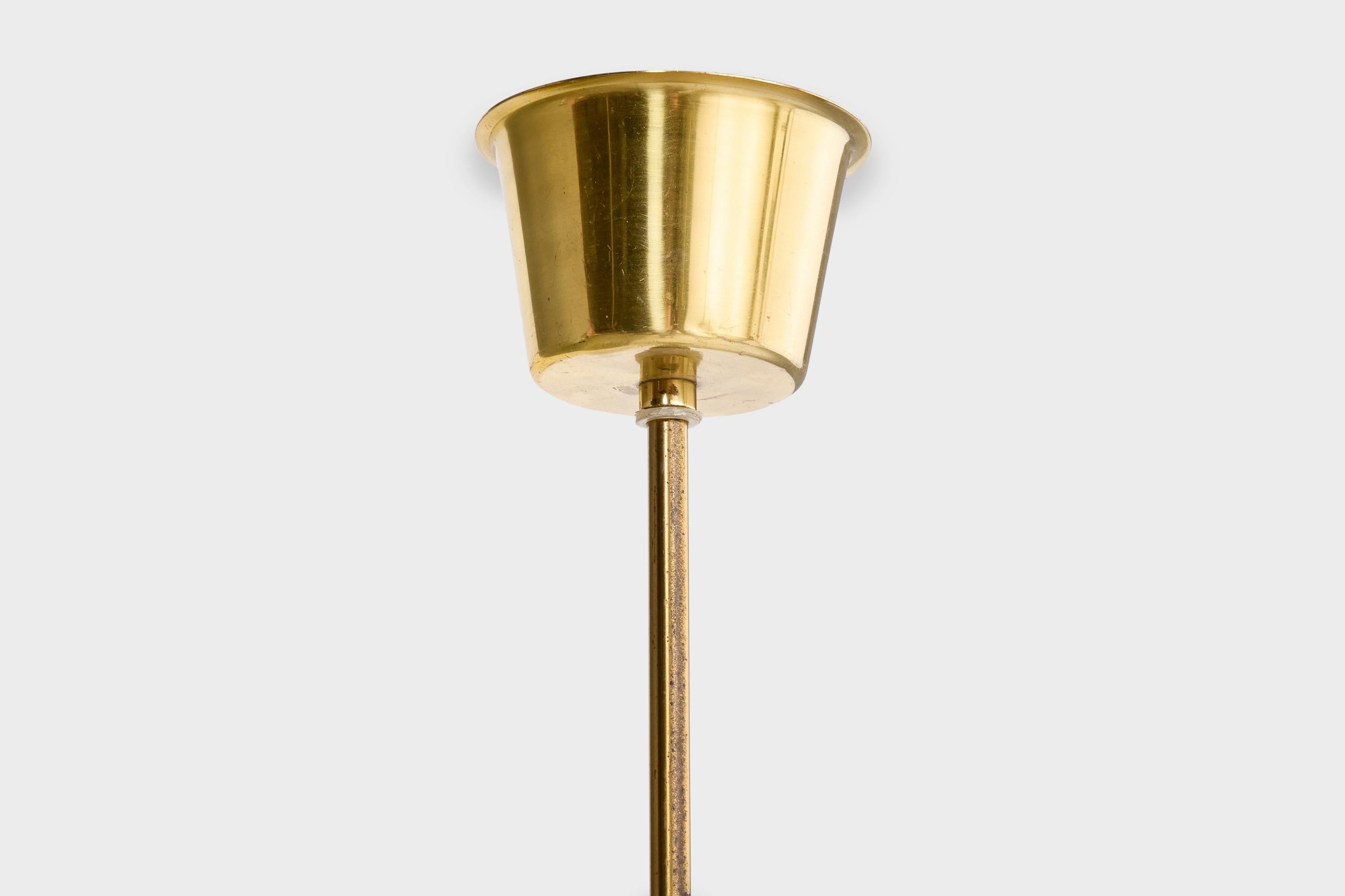 Design suédois, lampe à suspension, laiton, verre, Suède, années 1950 en vente 1