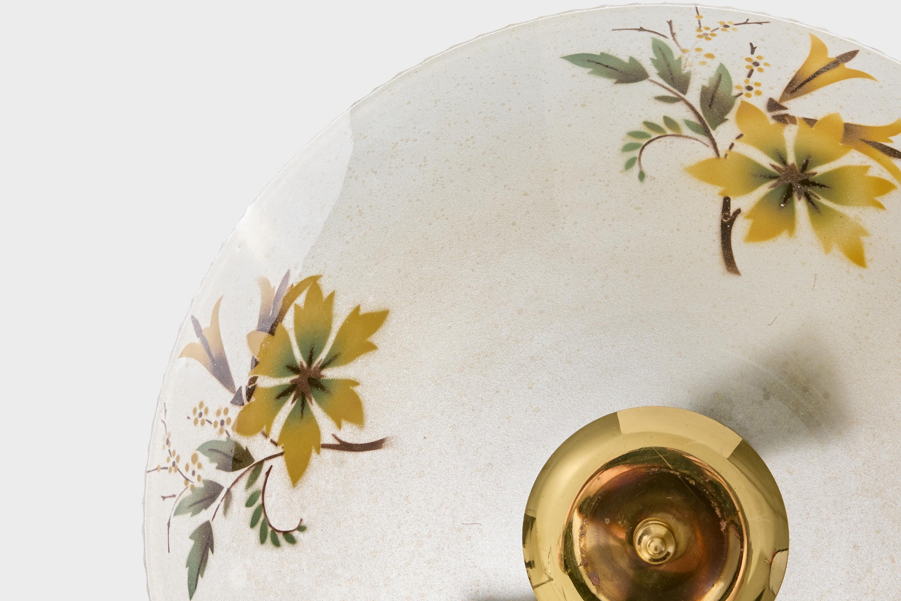 Design suédois, lampe à suspension, laiton, verre, Suède, années 1950 en vente 1