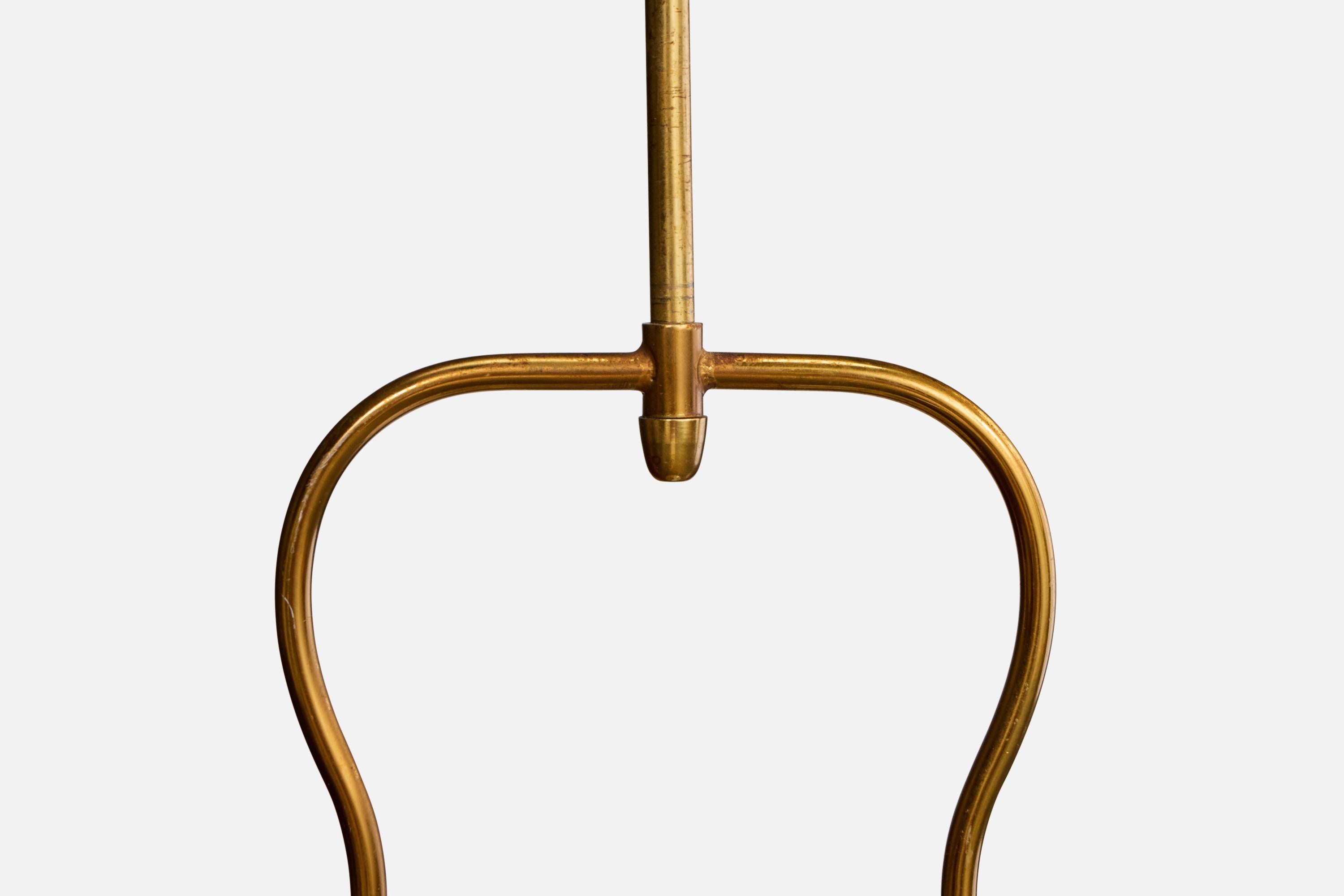 Schwedische Designer-Hängelampe, Messing, Glas, Schweden, 1950er Jahre im Angebot 3