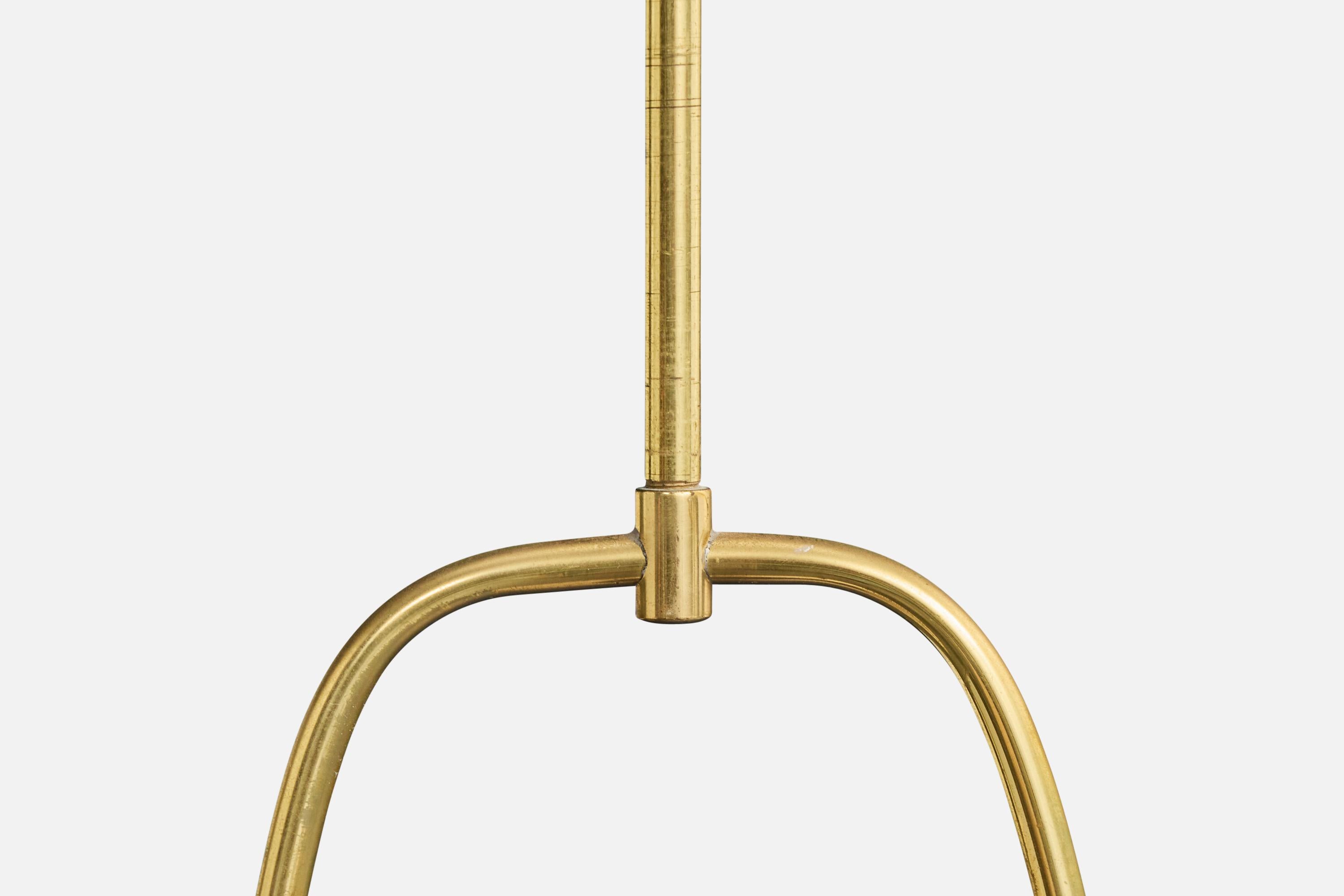 Schwedische Designer-Hängelampe, Messing, Glas, Schweden, 1950er Jahre im Angebot 3