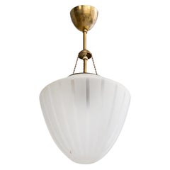 Schwedische Designer-Hängelampe, Messing, Glas, Schweden, 1950er Jahre