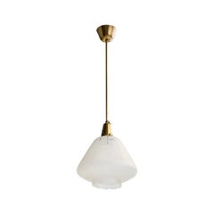 Design suédois, lampe à suspension, laiton, verre, Suède, années 1950