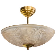 Designer svedese, lampada a sospensione, ottone, vetro, Svezia, anni '1950