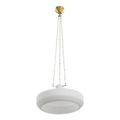 Designer svedese, lampada a sospensione, ottone, vetro, Svezia, anni '1950
