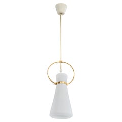 Designer svedese, lampada a sospensione, ottone, vetro, Svezia, anni
1950