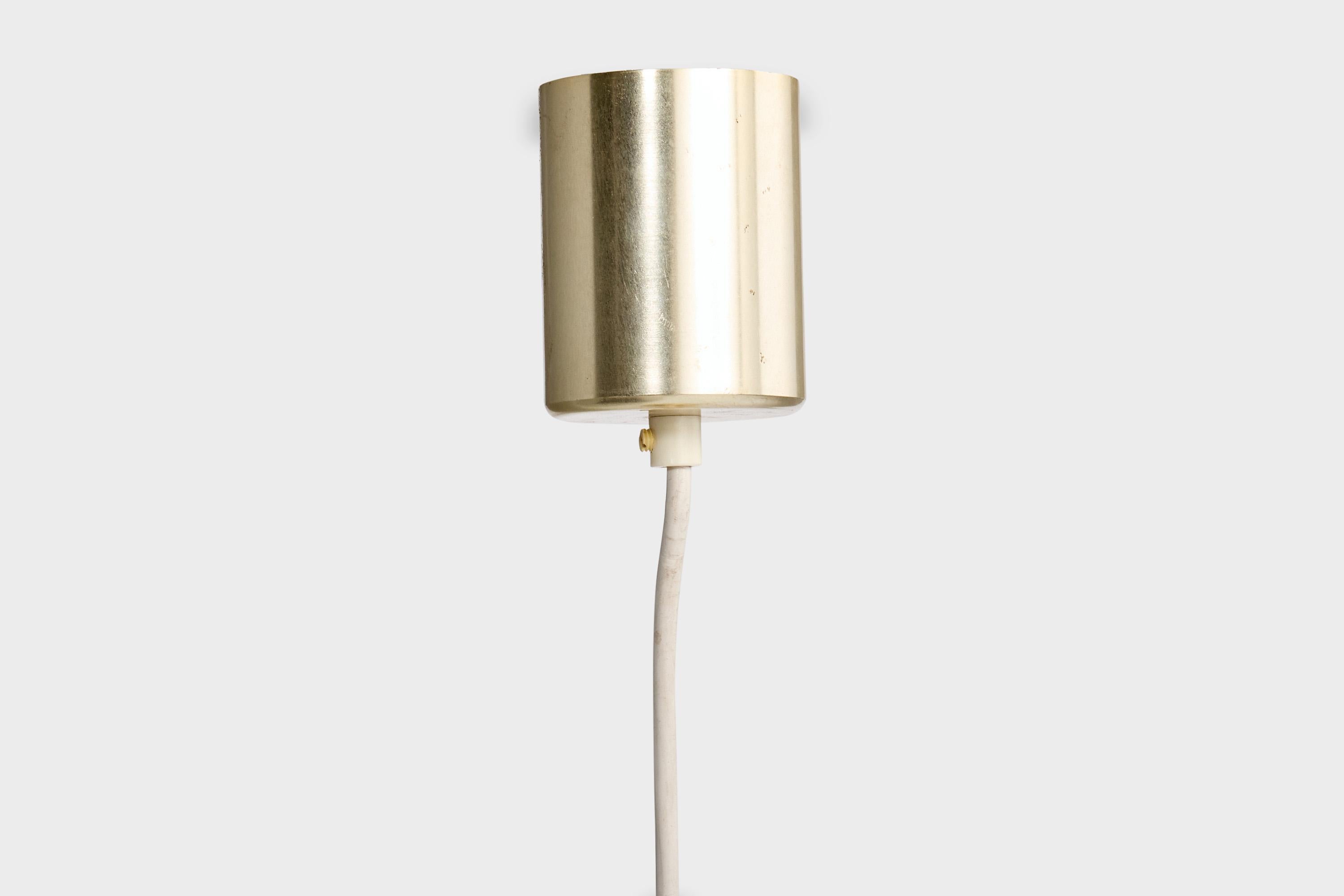 Designer svedese, lampada a sospensione, ottone, vetro, Svezia, anni '1960 1