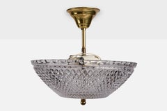 Designer svedese, lampada a sospensione, ottone, vetro, Svezia, anni '1970