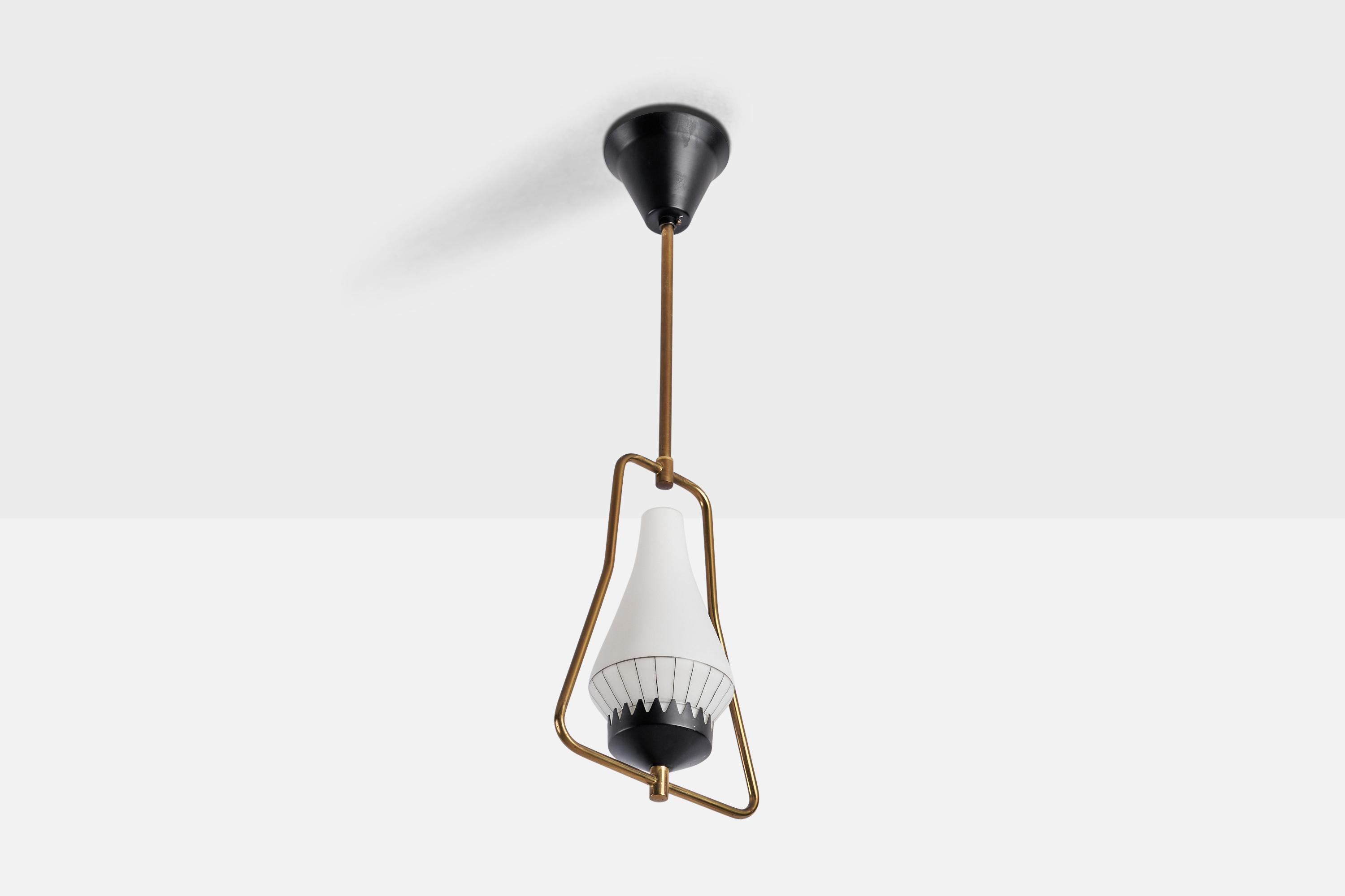 Svedese Designer svedese, lampada a sospensione, ottone, metallo, Svezia, anni '50 in vendita