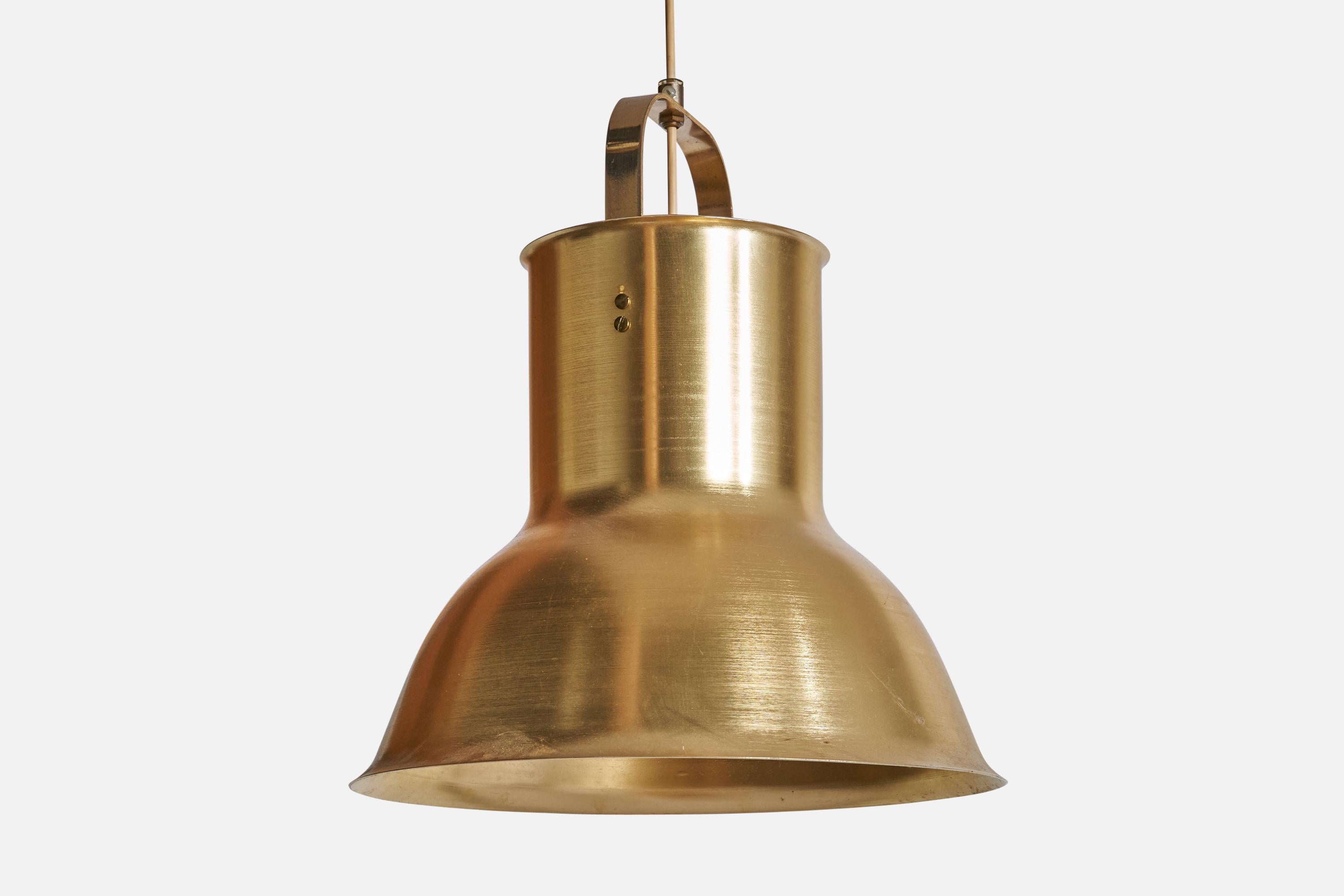 Diseñador sueco, lámpara colgante, latón, metal, madera, Suecia, años 50 Escandinavo moderno en venta