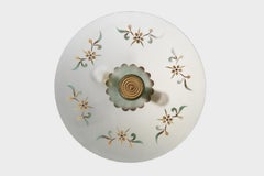 Schwedische Designerin, Pendelleuchte, Messing, Nickel, Glas, Schweden, 1930er Jahre